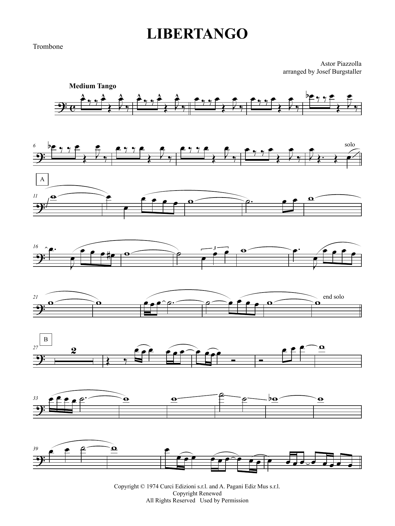 Libertango – Trombone Libertango – Trombone
