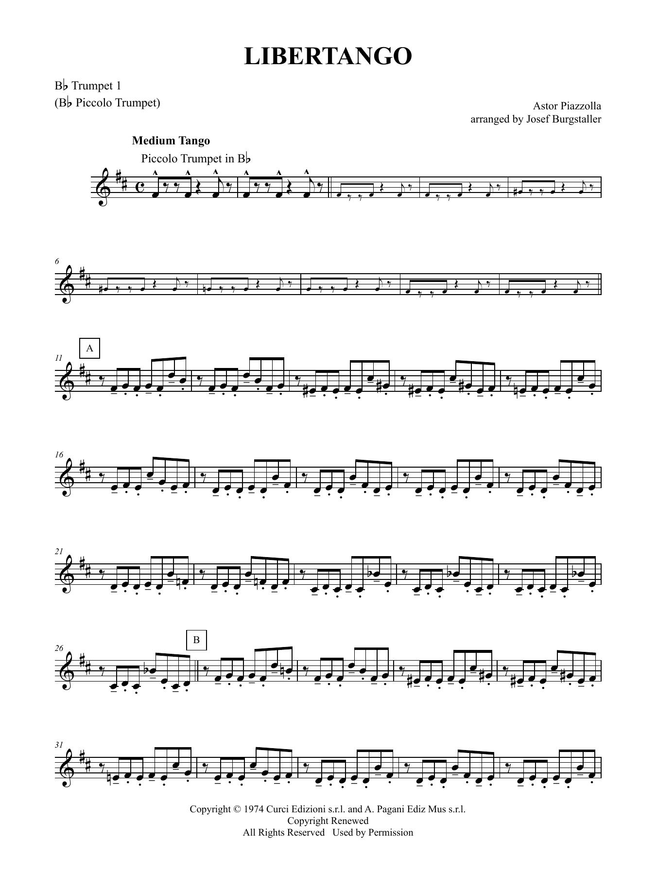 Libertango – Bb Trumpet 1 Libertango – Bb Trumpet 1
