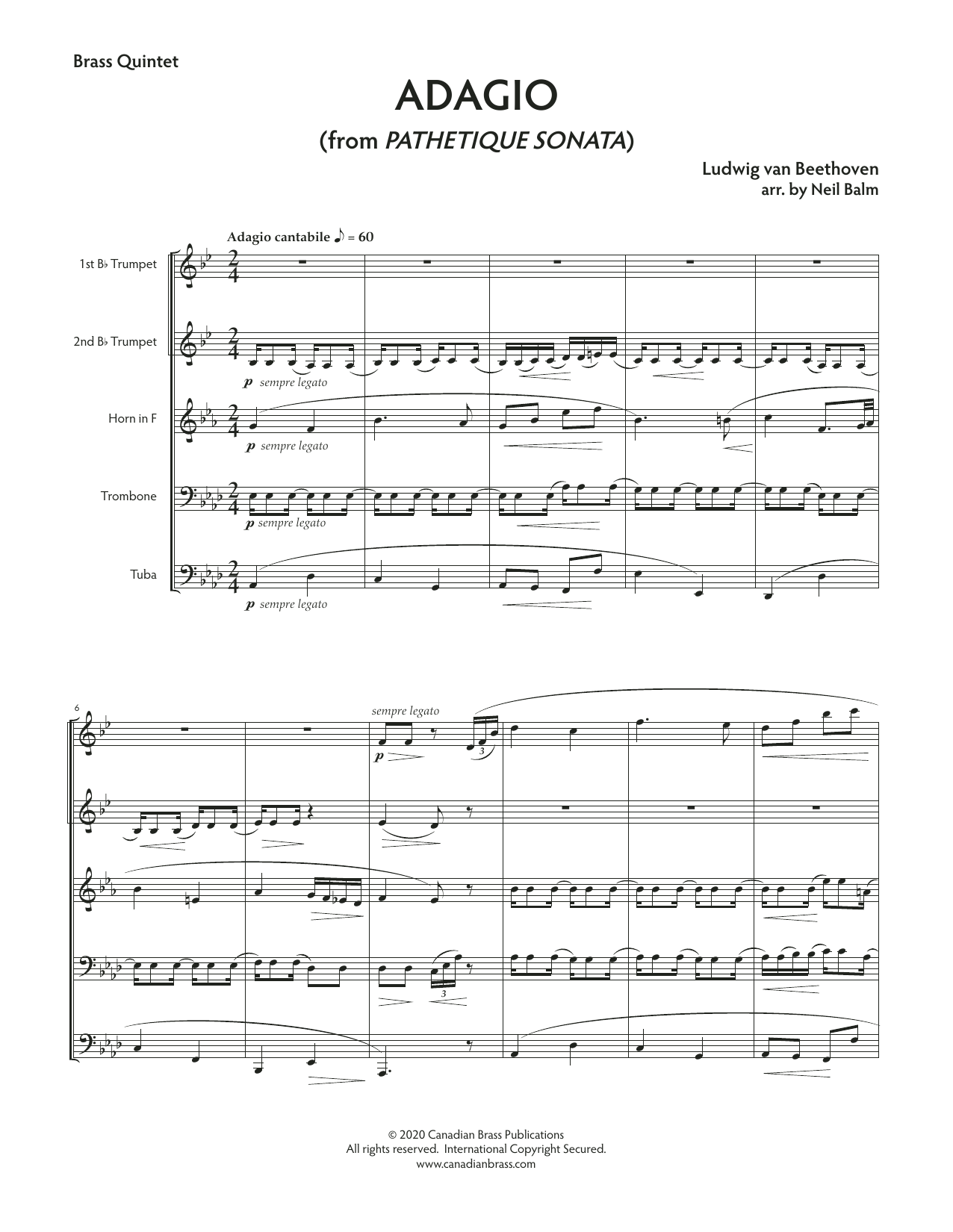 Adagio from Sonata Pathetique – Full Score Adagio from Sonata Pathetique – Full Score