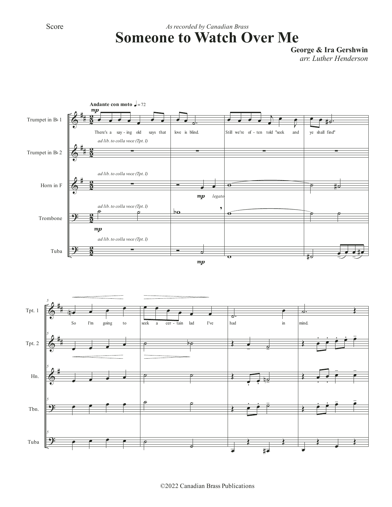 Someone to Watch Over Me – Full Score Someone to Watch Over Me – Full Score