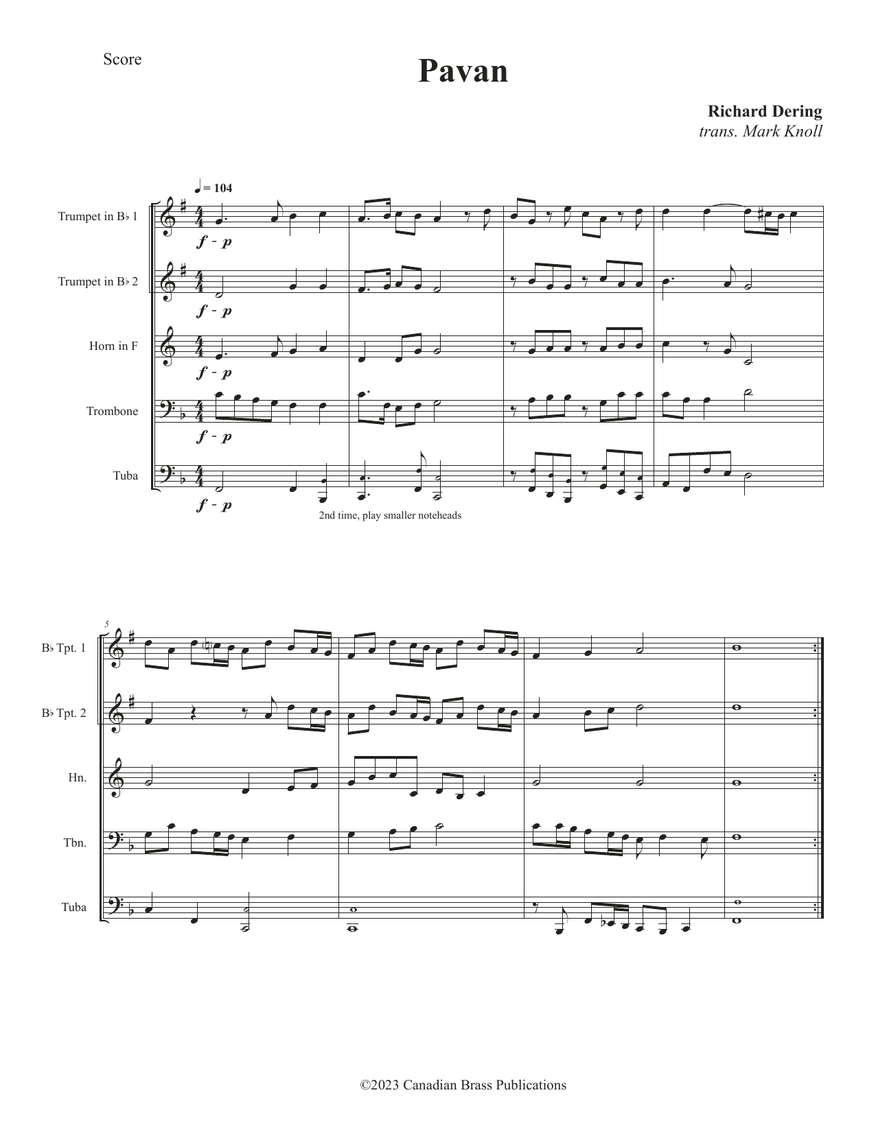 Pavan – Full Score Pavan – Full Score