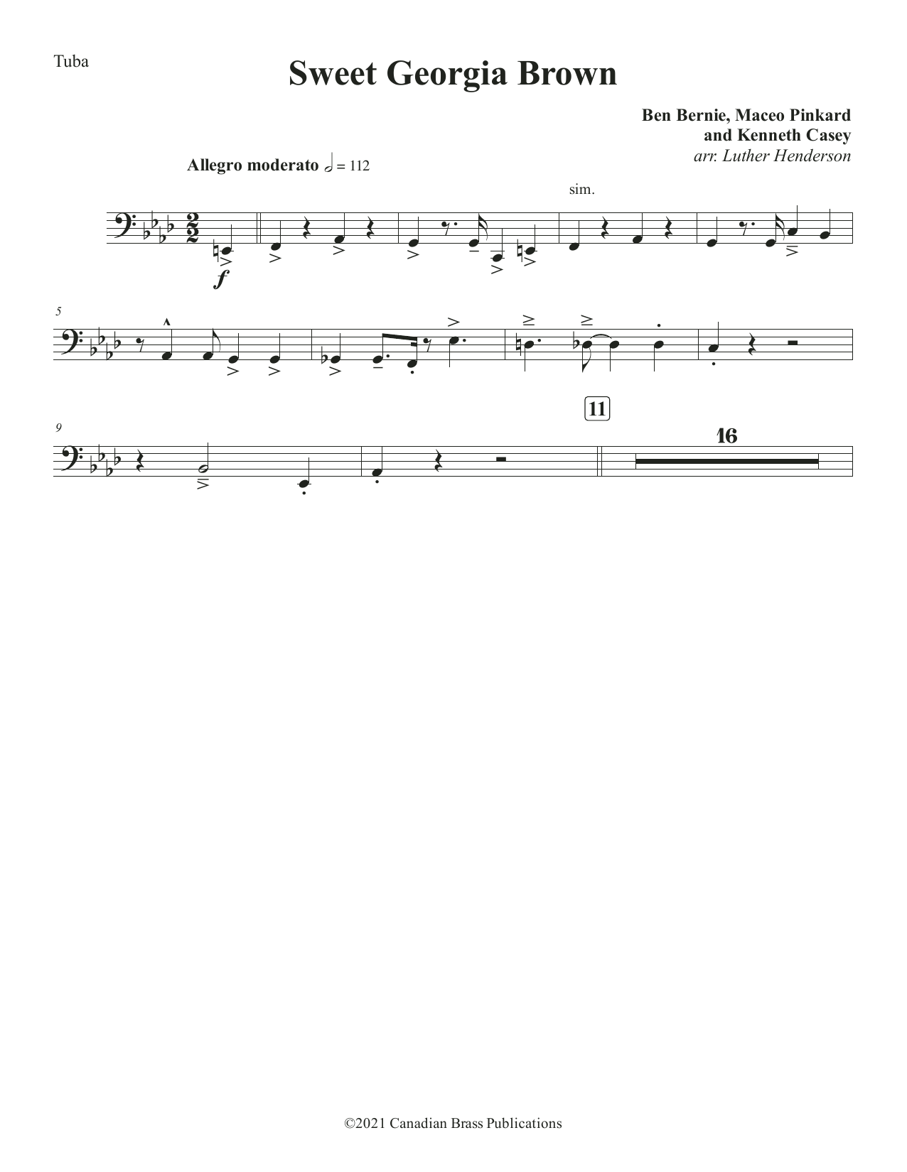 Sweet Georgia Brown – Tuba Sweet Georgia Brown – Tuba