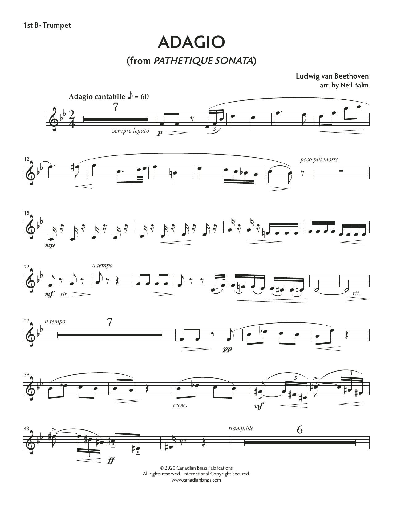 Adagio from Sonata Pathetique – Bb Trumpet 1 Adagio from Sonata Pathetique – Bb Trumpet 1