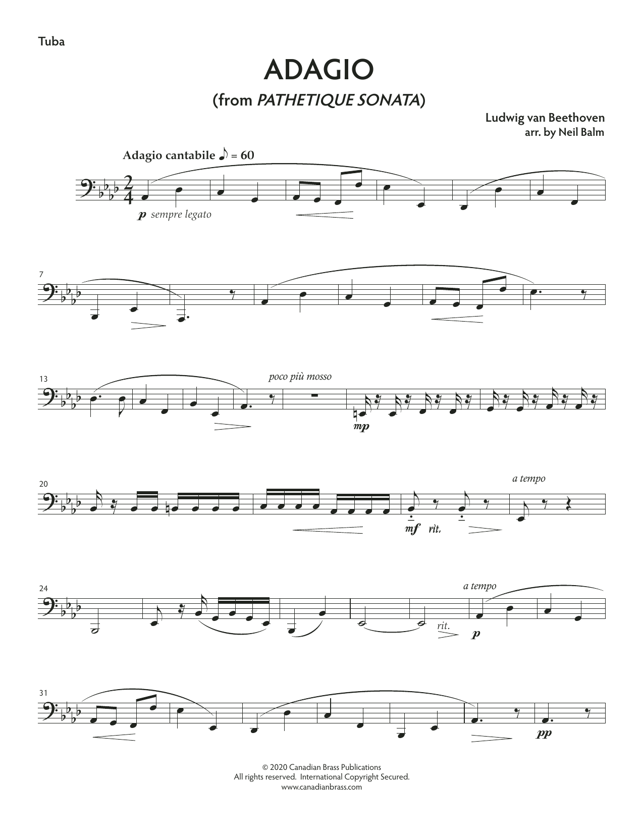 Adagio from Sonata Pathetique – Tuba Adagio from Sonata Pathetique – Tuba