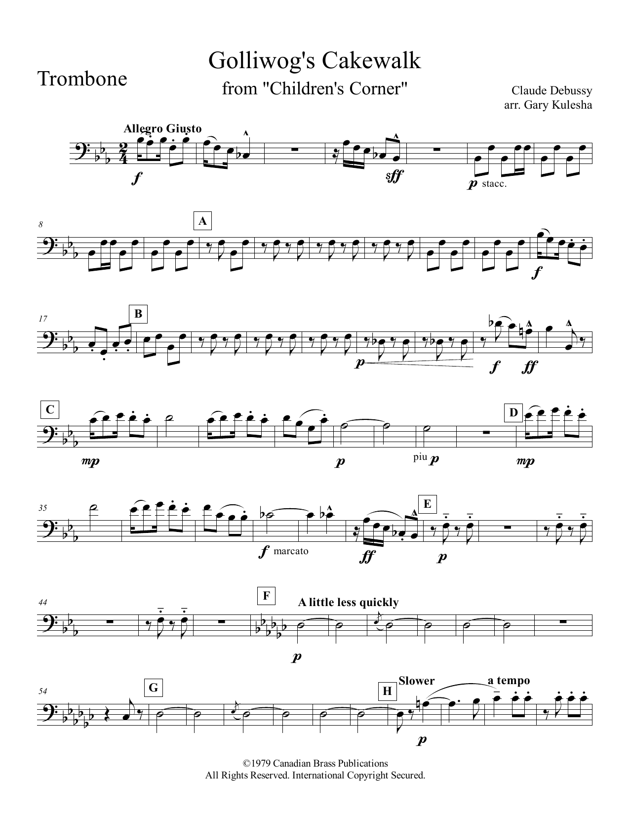Golliwog’s Cakewalk – Trombone Golliwog’s Cakewalk – Trombone
