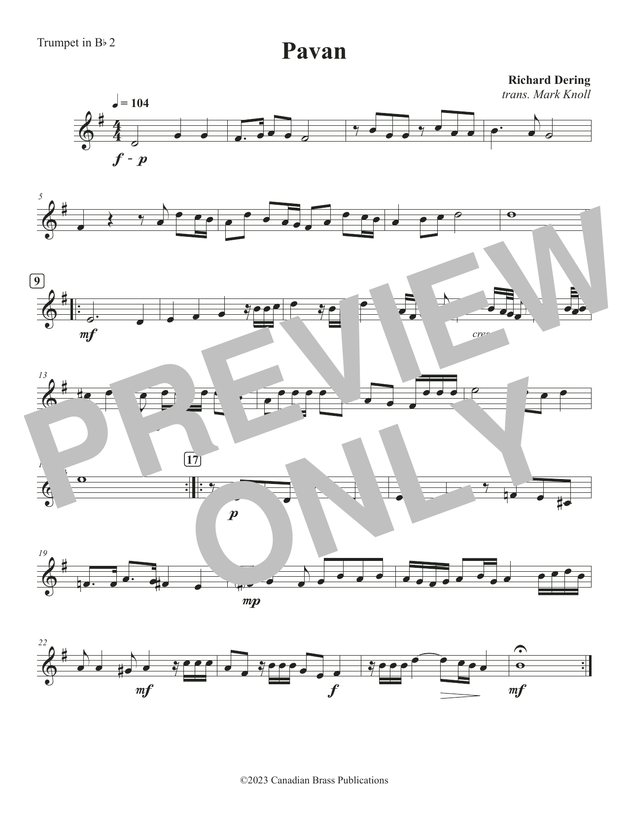 Pavan – Bb Trumpet 2 Pavan – Bb Trumpet 2