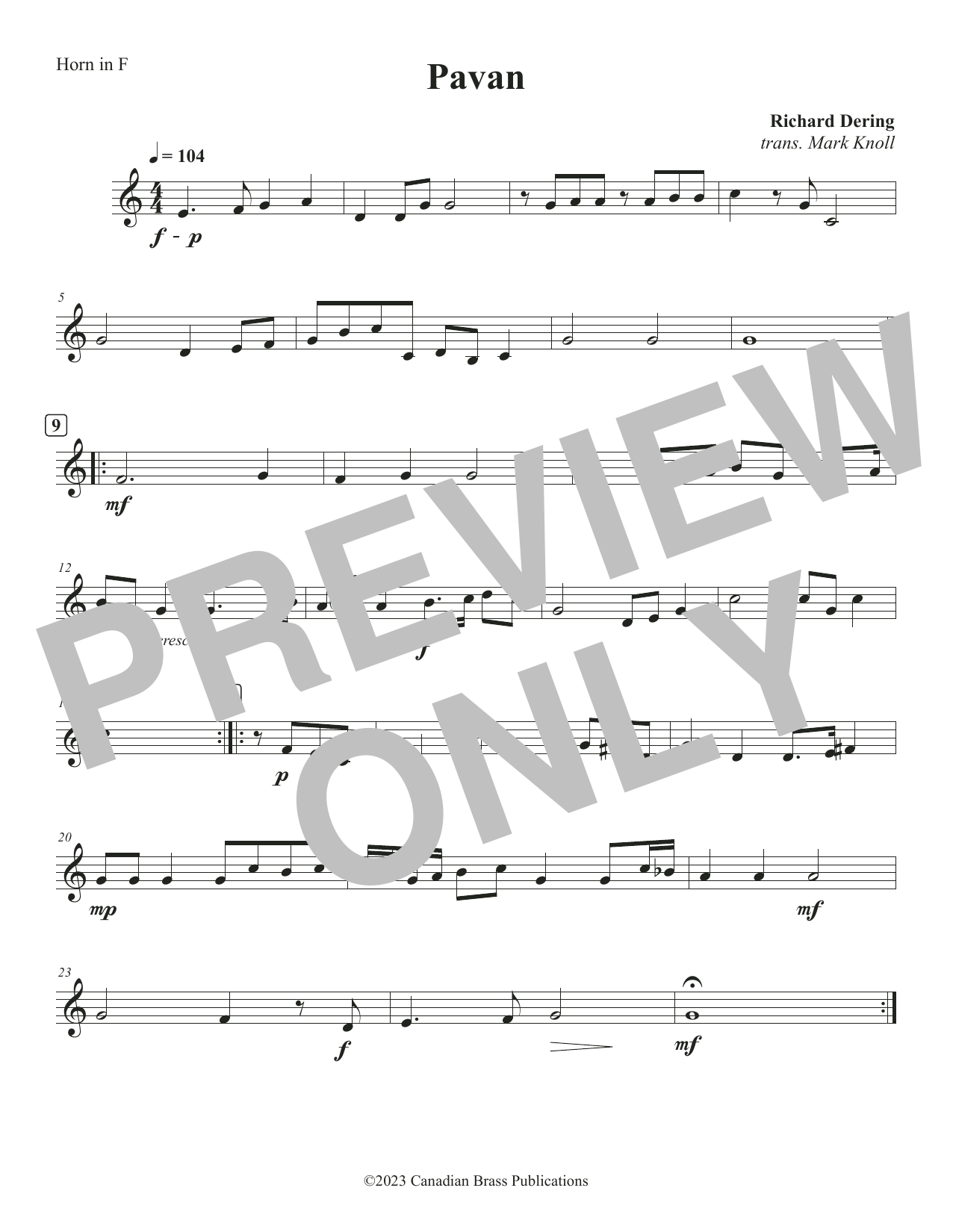 Pavan – F Horn Pavan – F Horn