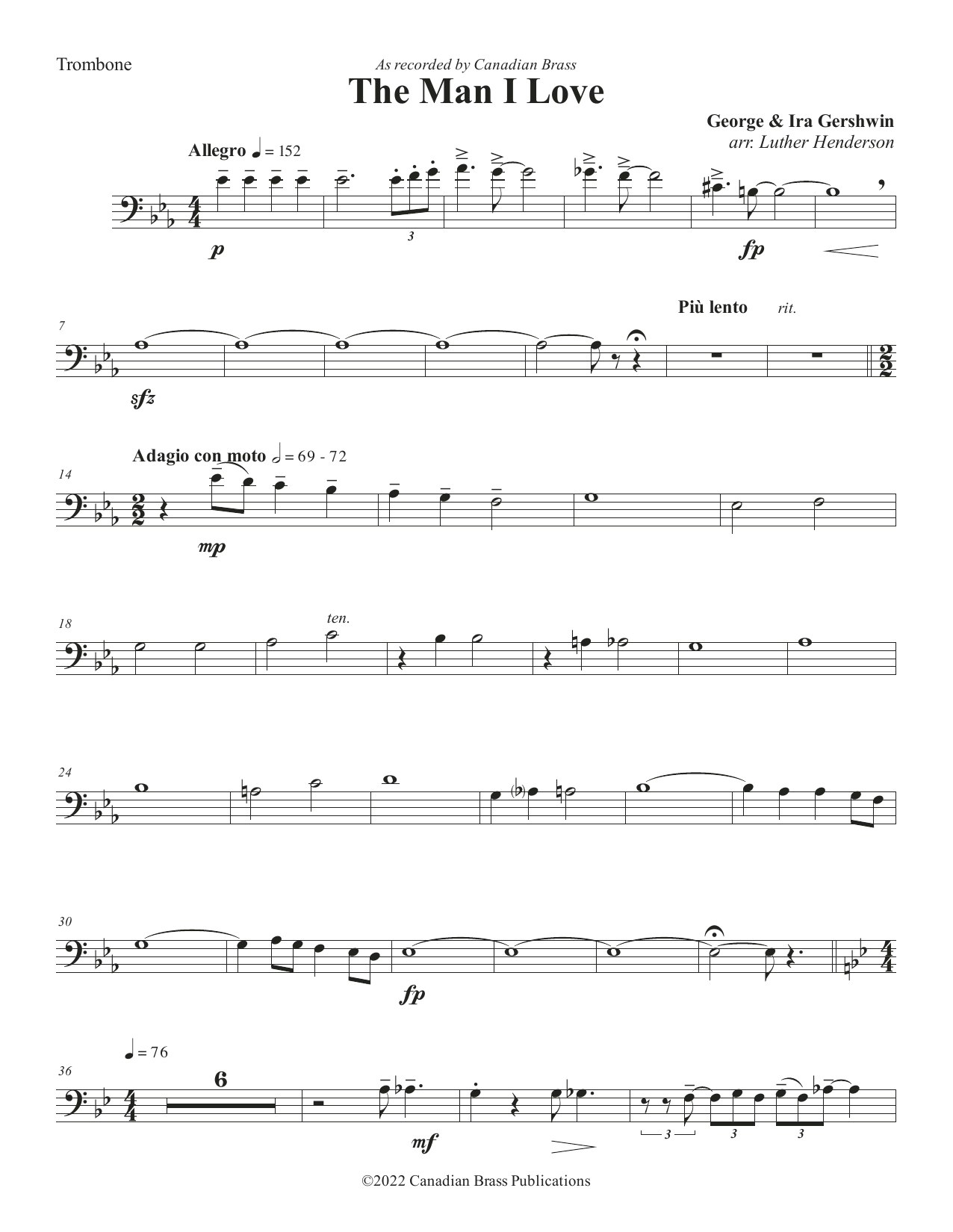 The Man I Love – Trombone The Man I Love – Trombone