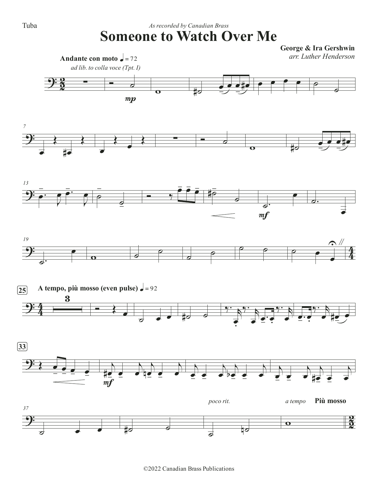 Someone to Watch Over Me – Tuba Someone to Watch Over Me – Tuba