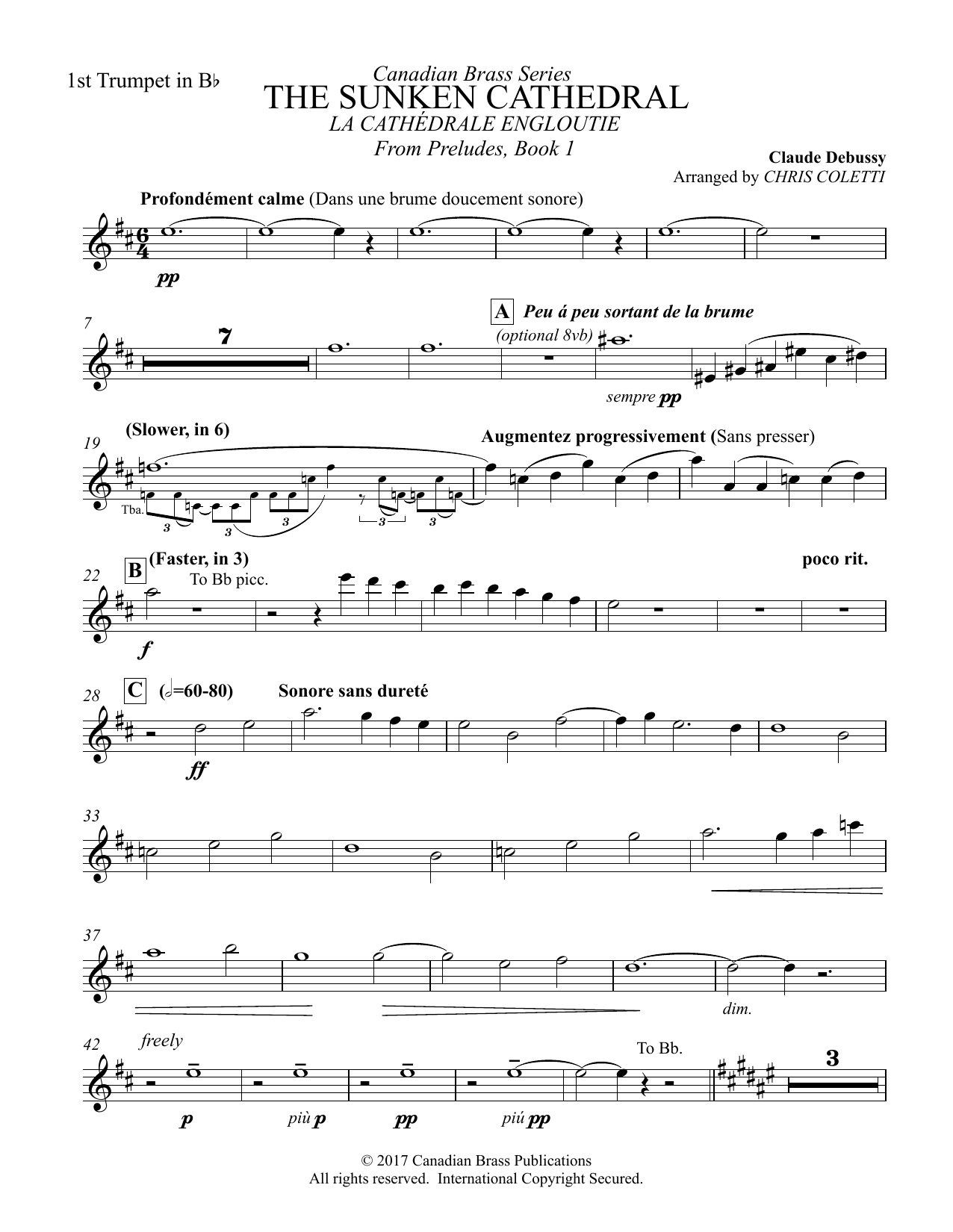 The Sunken Cathedral – Bb Trumpet 1 The Sunken Cathedral – Bb Trumpet 1