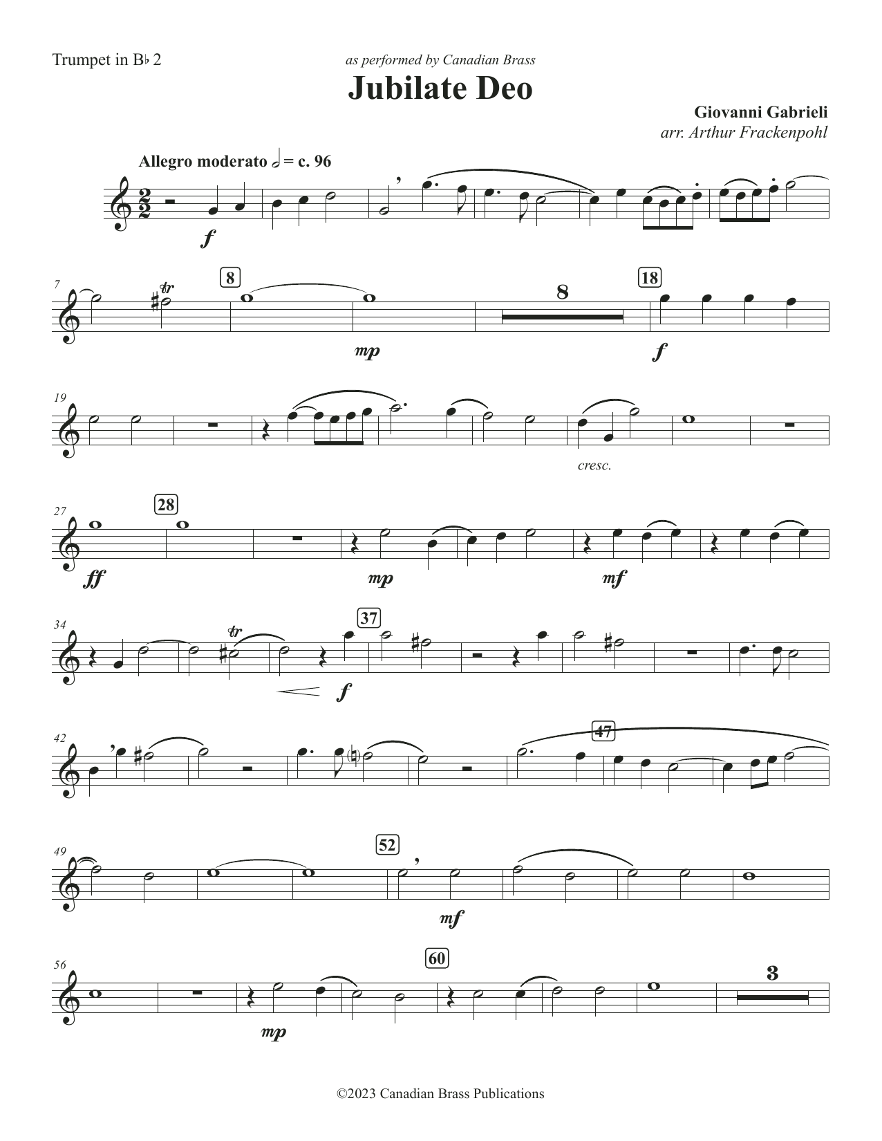 Jubilate Deo – Bb Trumpet 2 Jubilate Deo – Bb Trumpet 2