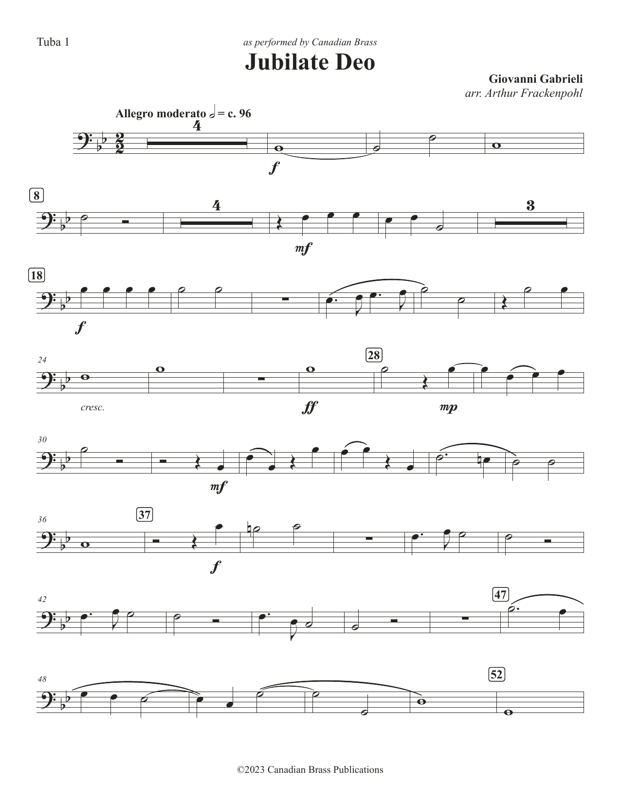 Jubilate Deo – Tuba 1 Jubilate Deo – Tuba 1