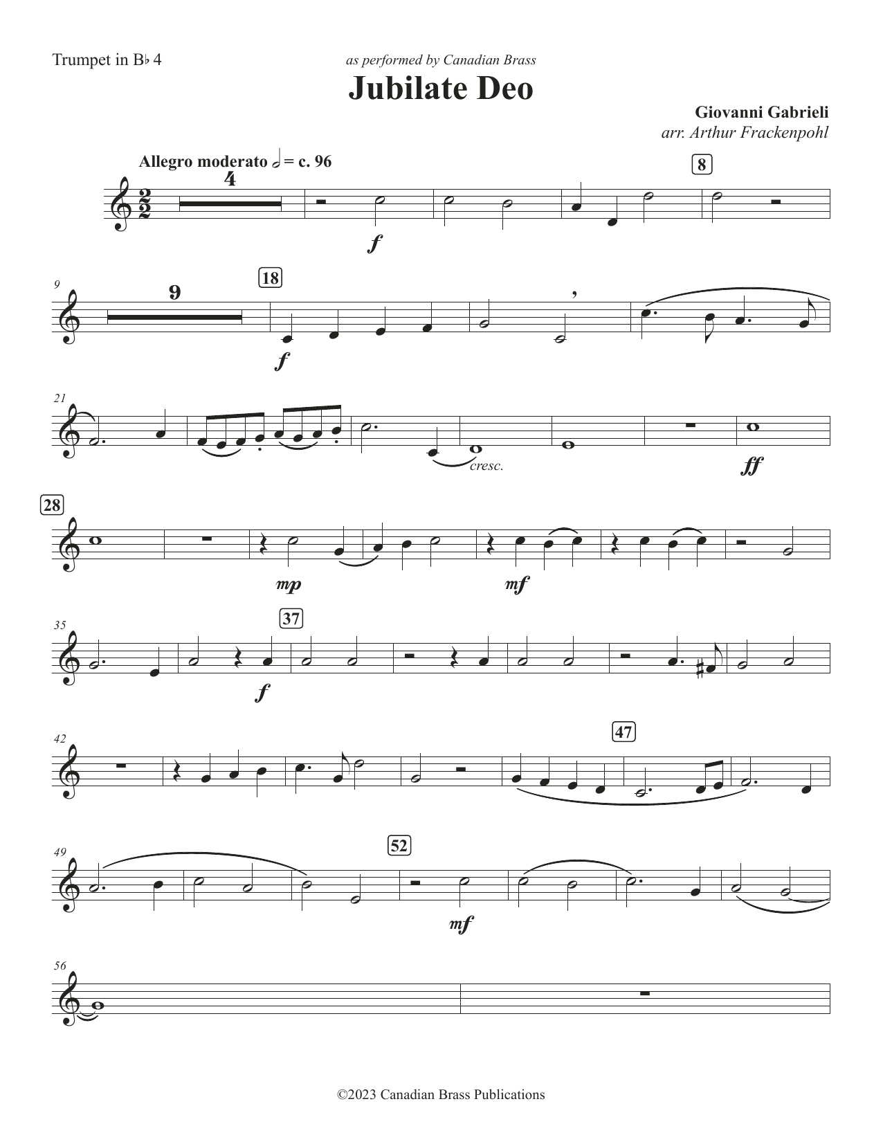 Jubilate Deo – Bb Trumpet 4 Jubilate Deo – Bb Trumpet 4