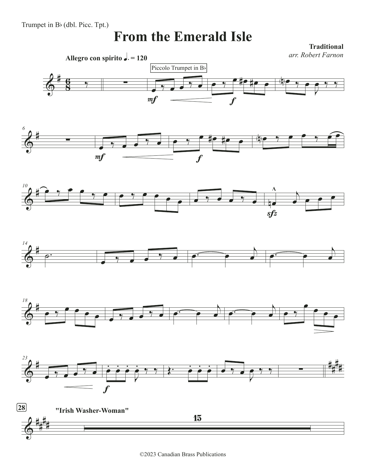 From The Emerald Isle – Bb Trumpet 1 / Piccolo Tpt. From The Emerald Isle – Bb Trumpet 1 / Piccolo Tpt.