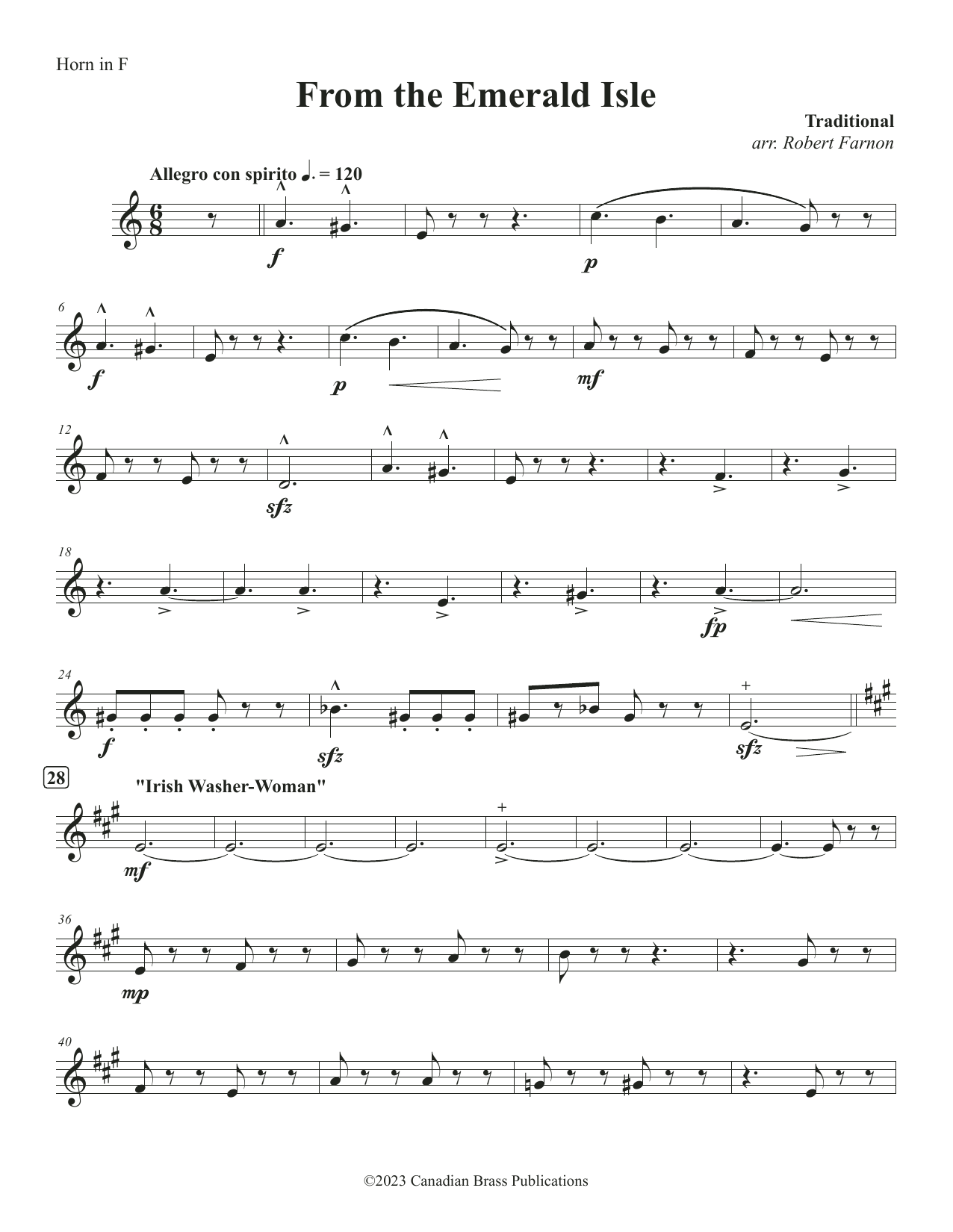 From The Emerald Isle – F Horn From The Emerald Isle – F Horn