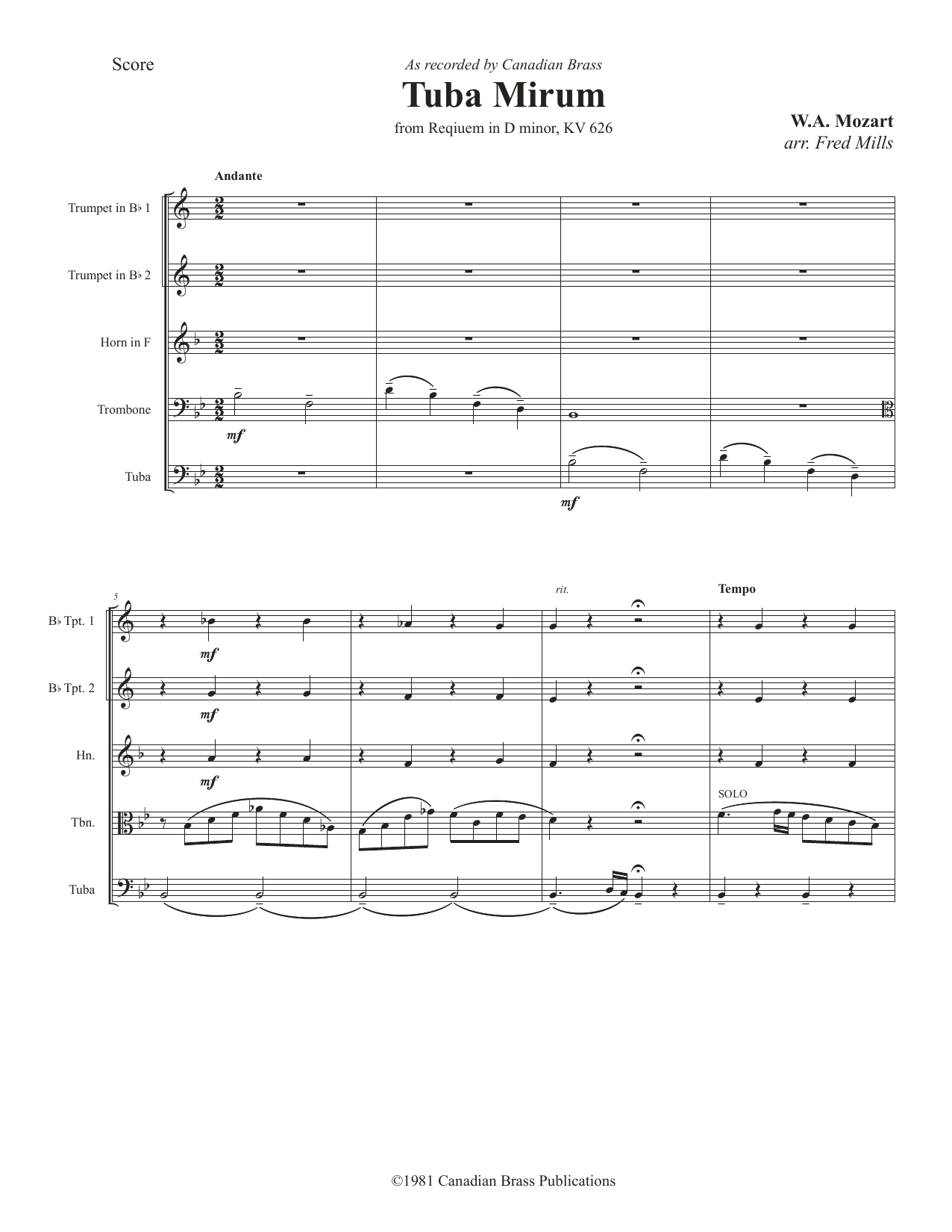 Tuba Mirum – Full Score Tuba Mirum – Full Score