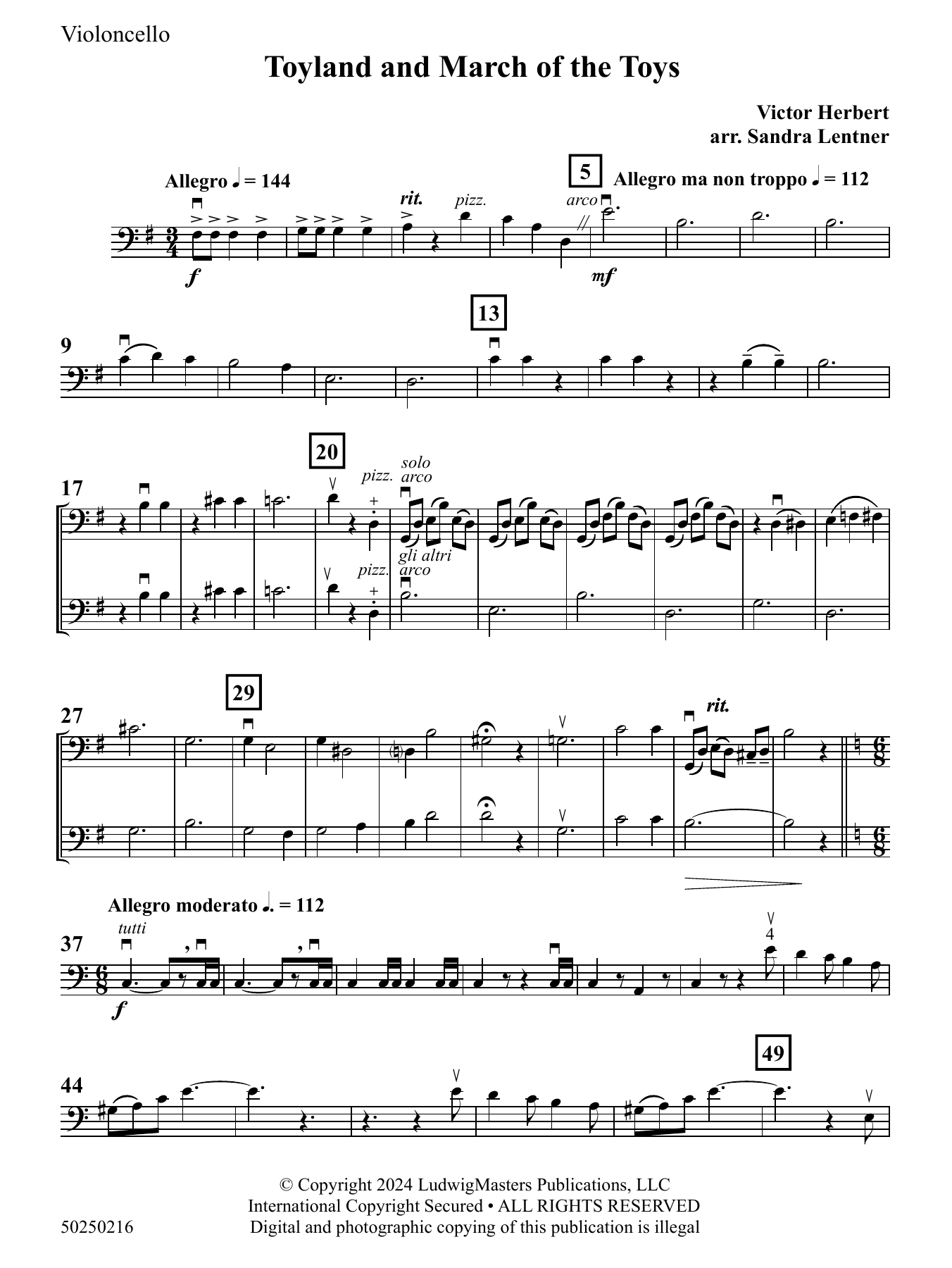 Toyland and March Of The Toys (arr. Sandra Lentner) – Violoncello Toyland and March Of The Toys (arr. Sandra Lentner) – Violoncello