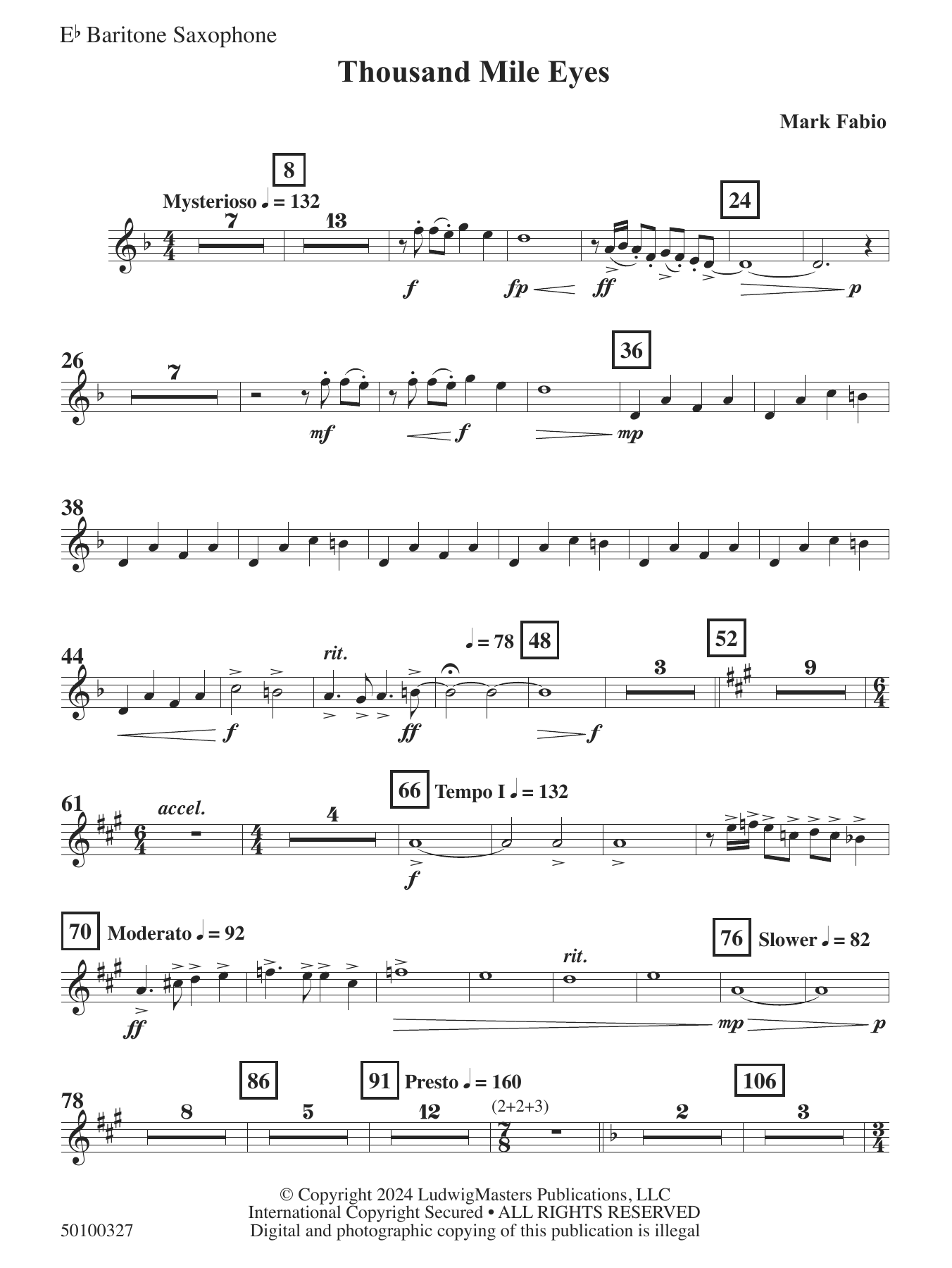 Thousand Mile Eyes – Baritone Saxophone Thousand Mile Eyes – Baritone Saxophone
