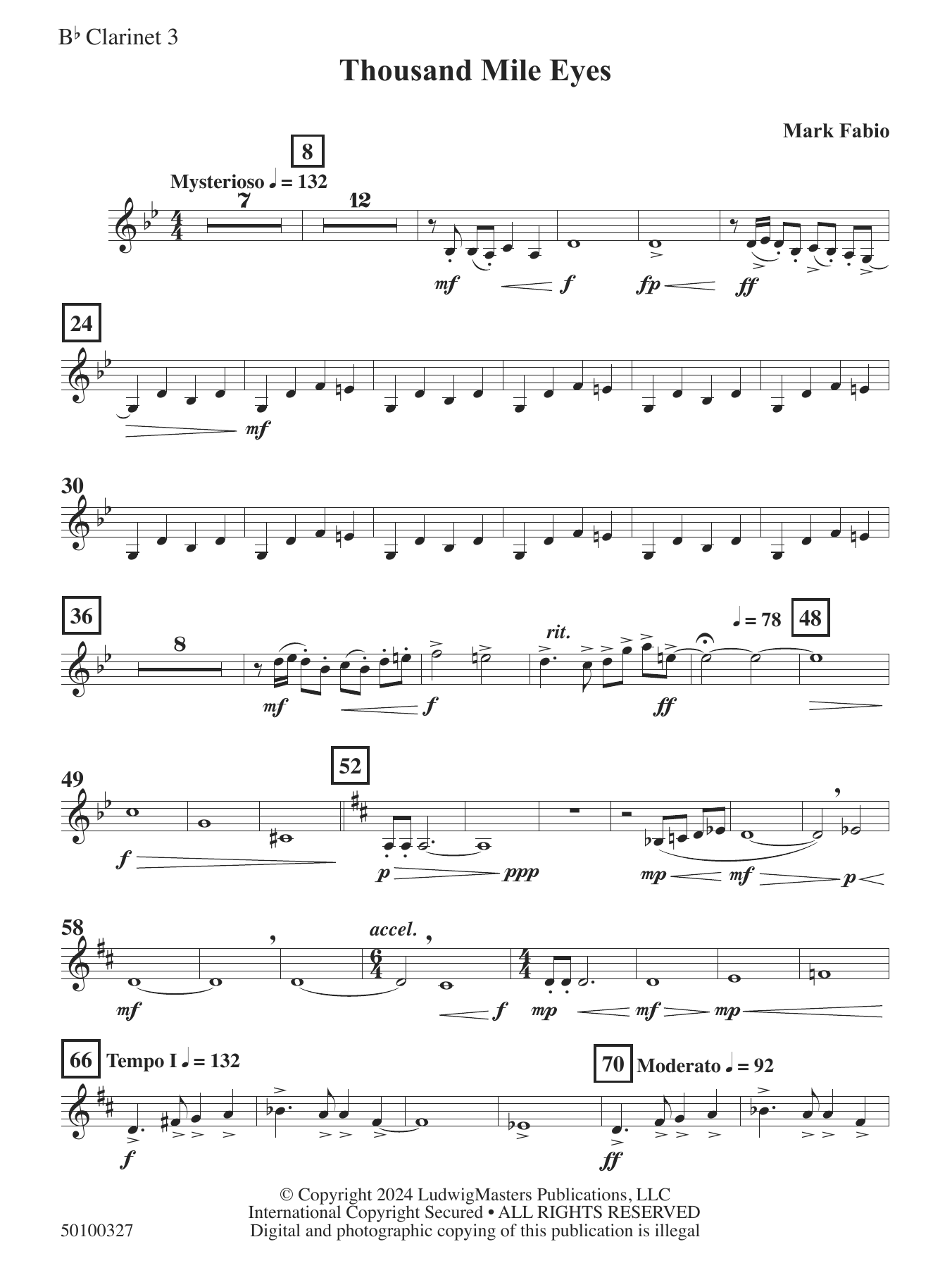 Thousand Mile Eyes – Clarinet 3 Thousand Mile Eyes – Clarinet 3
