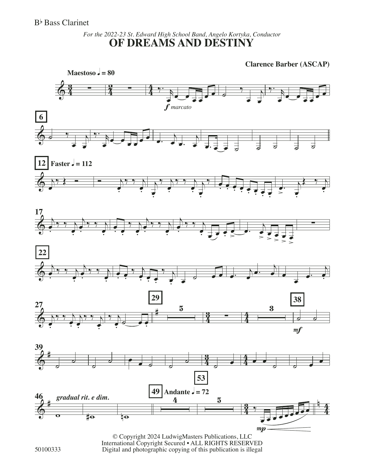 Of Dreams And Destiny – Bass Clarinet Of Dreams And Destiny – Bass Clarinet