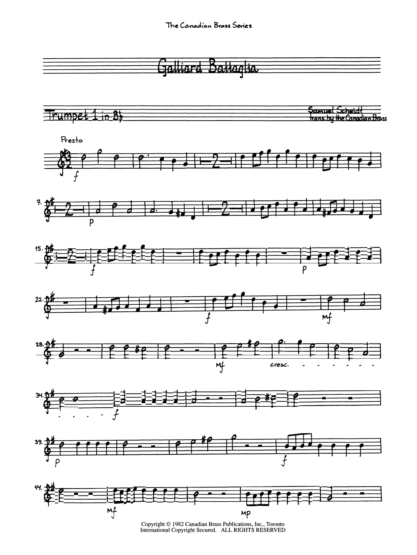 Galliard Battaglia – Bb Trumpet 1 Galliard Battaglia – Bb Trumpet 1