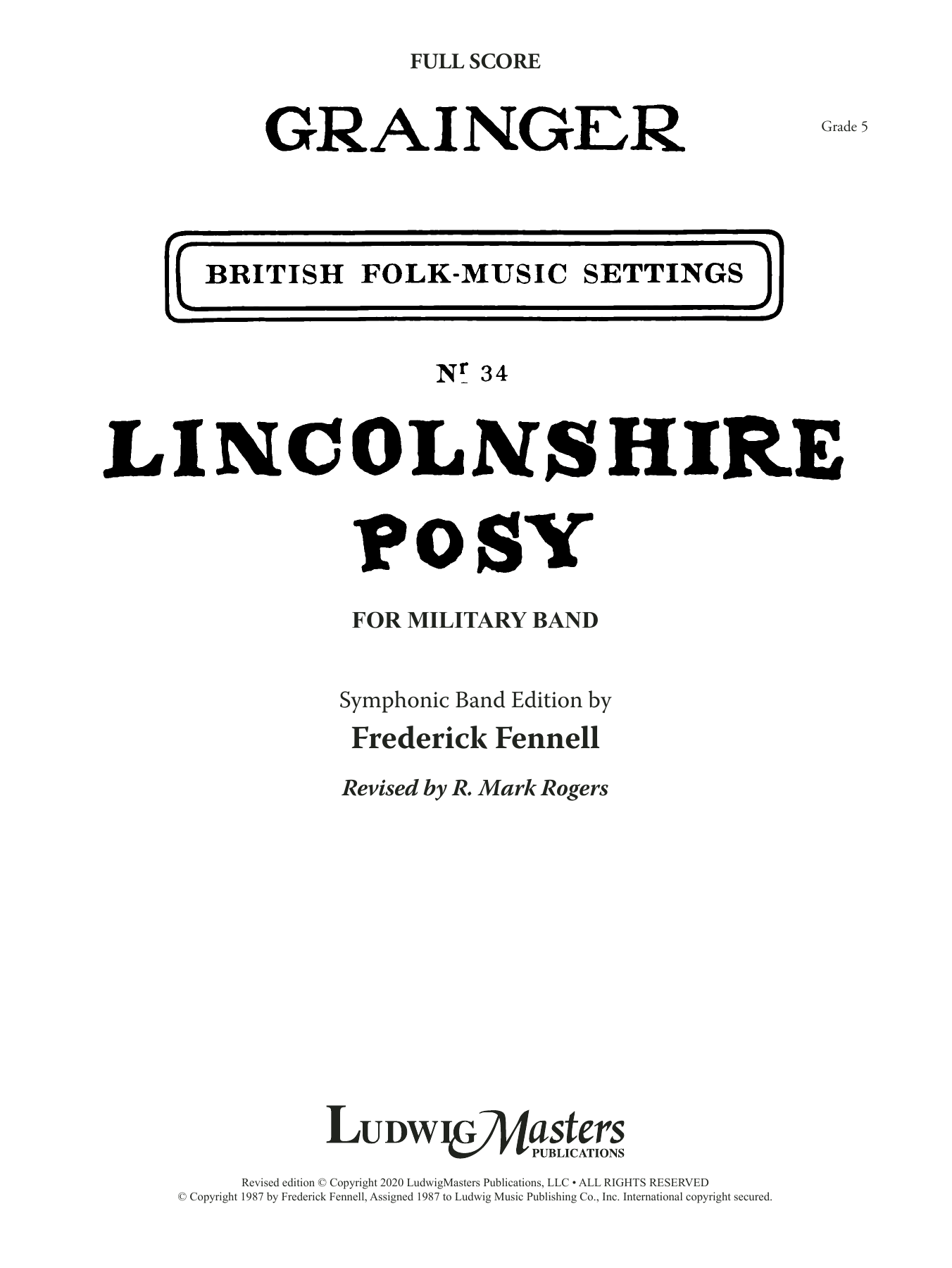 Lincolnshire Posy – 2020 Edition – Full Score Lincolnshire Posy – 2020 Edition – Full Score