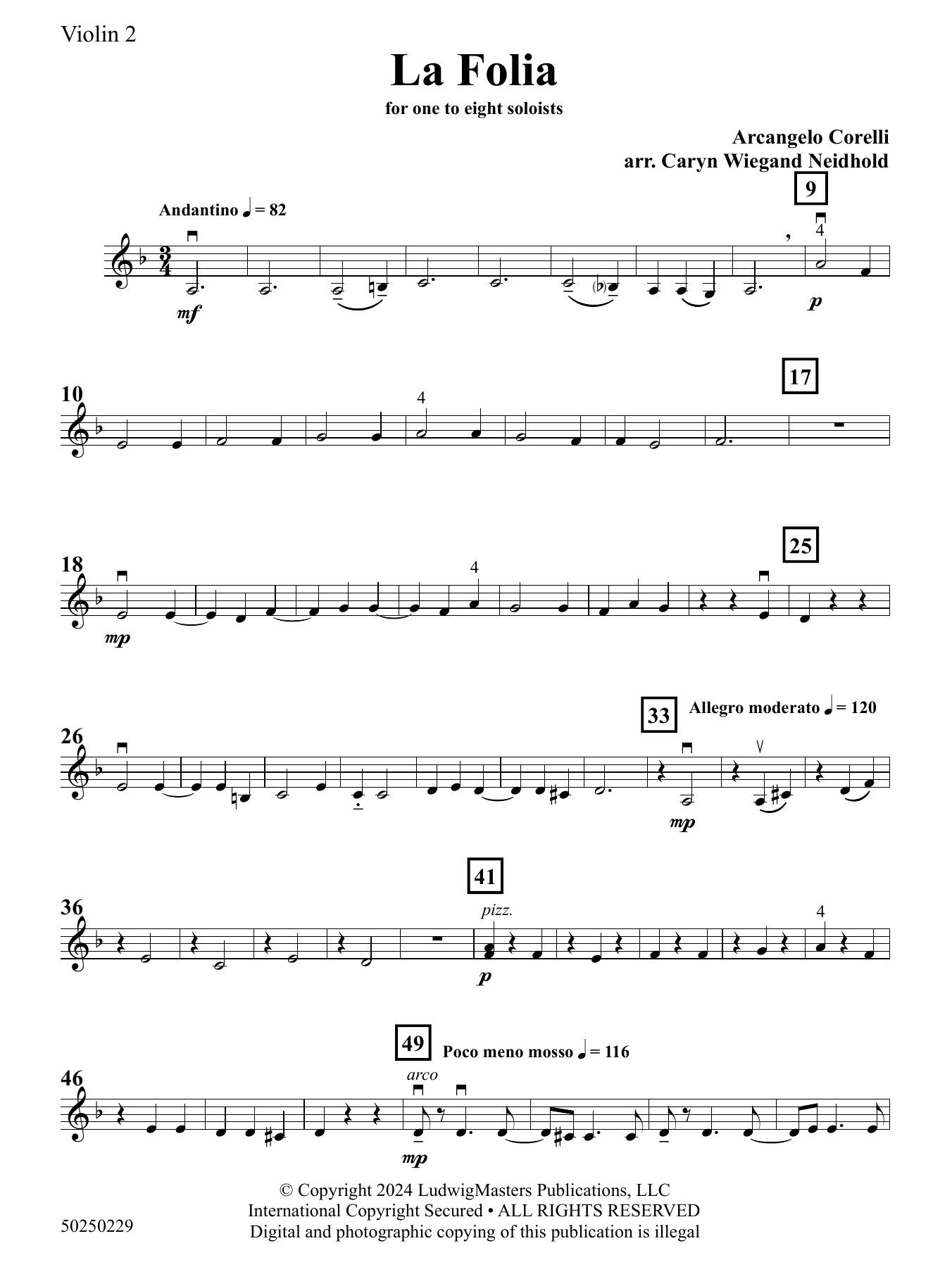 La Folia (arr. Caryn Wiegand Neidhold) – Violin 2 La Folia (arr. Caryn Wiegand Neidhold) – Violin 2