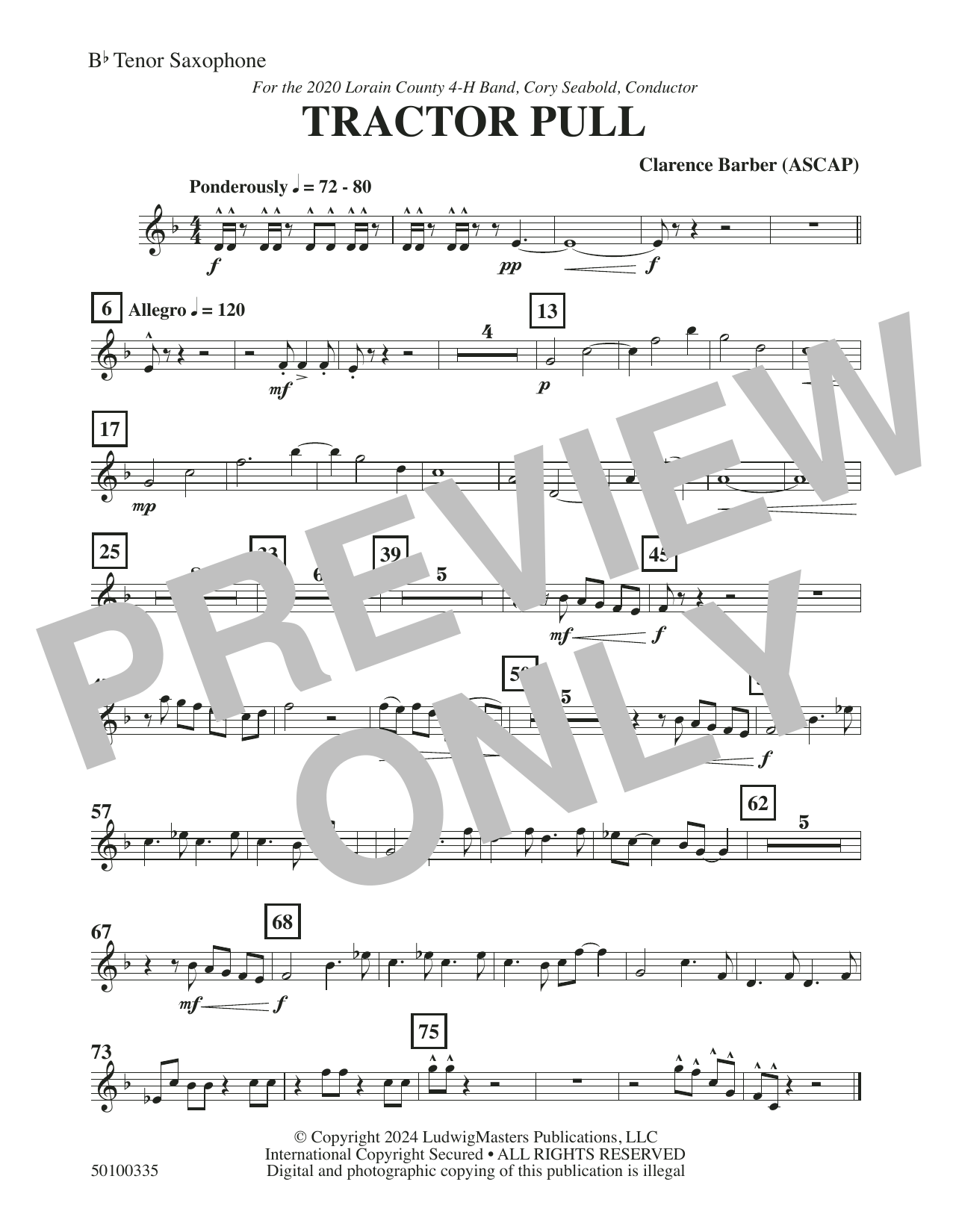 Tractor Pull – Tenor Saxophone Tractor Pull – Tenor Saxophone