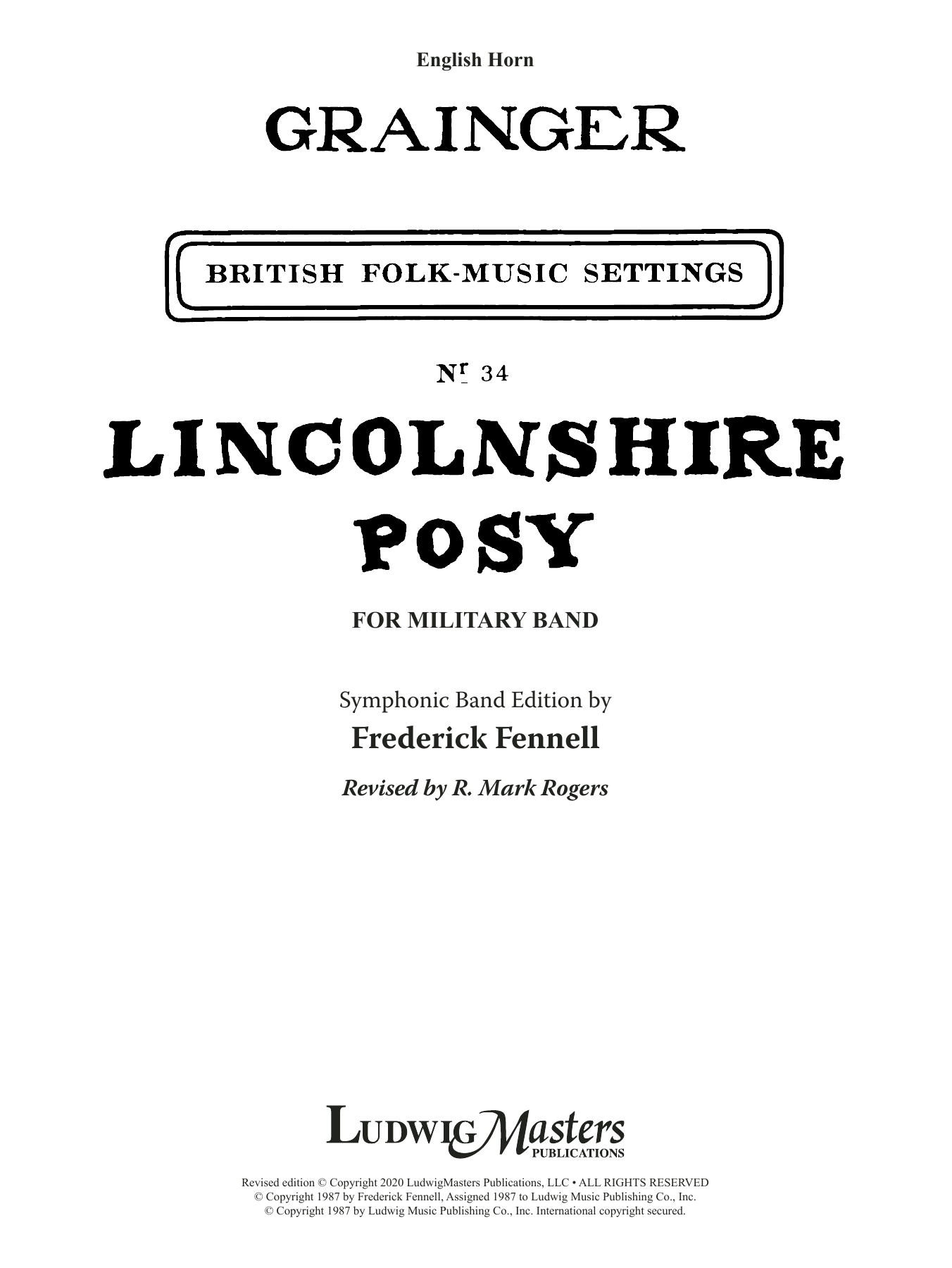 Lincolnshire Posy – 2020 Edition – English Horn Lincolnshire Posy – 2020 Edition – English Horn