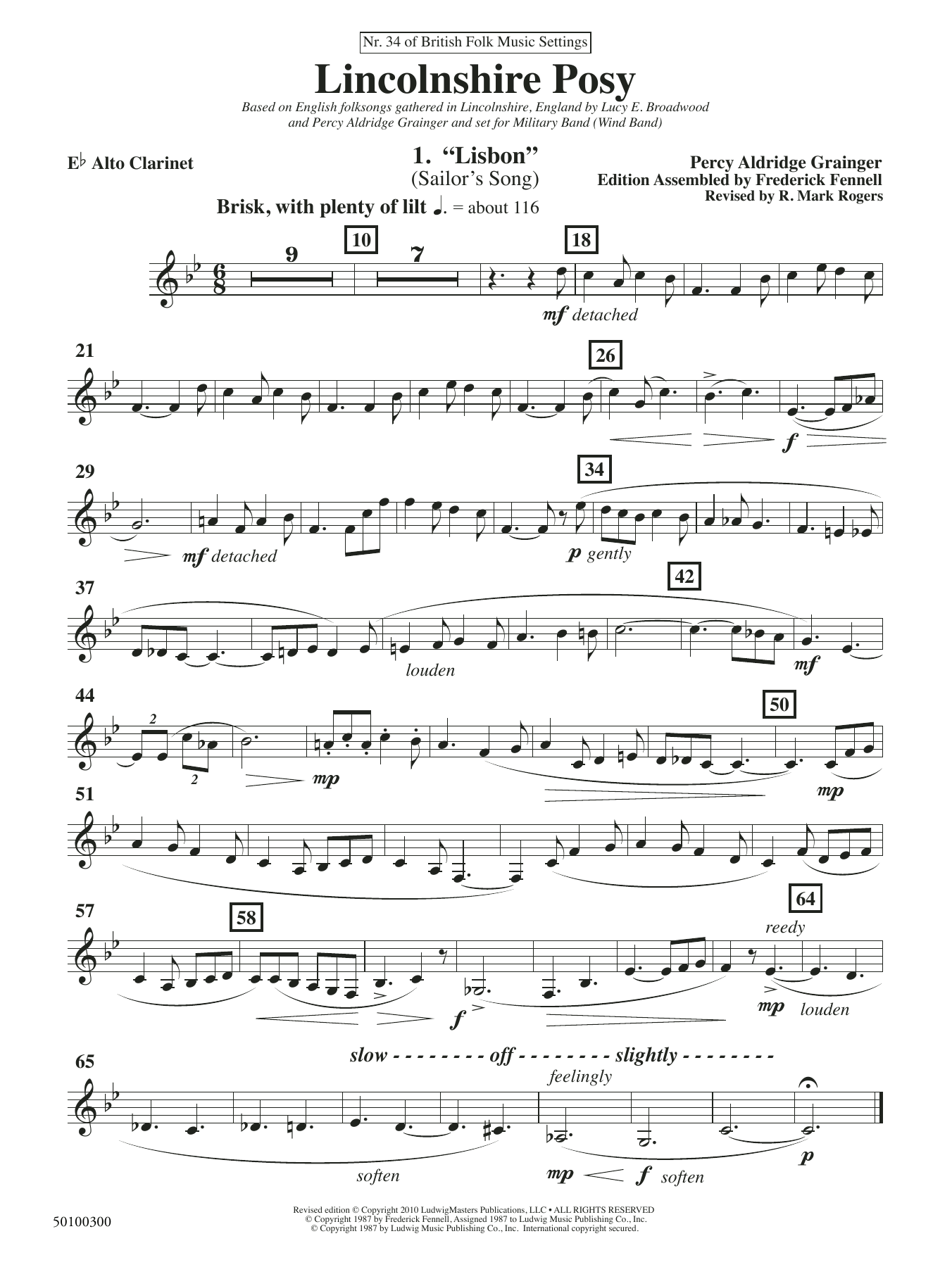 Lincolnshire Posy – 2020 Edition – Alto Clarinet Lincolnshire Posy – 2020 Edition – Alto Clarinet