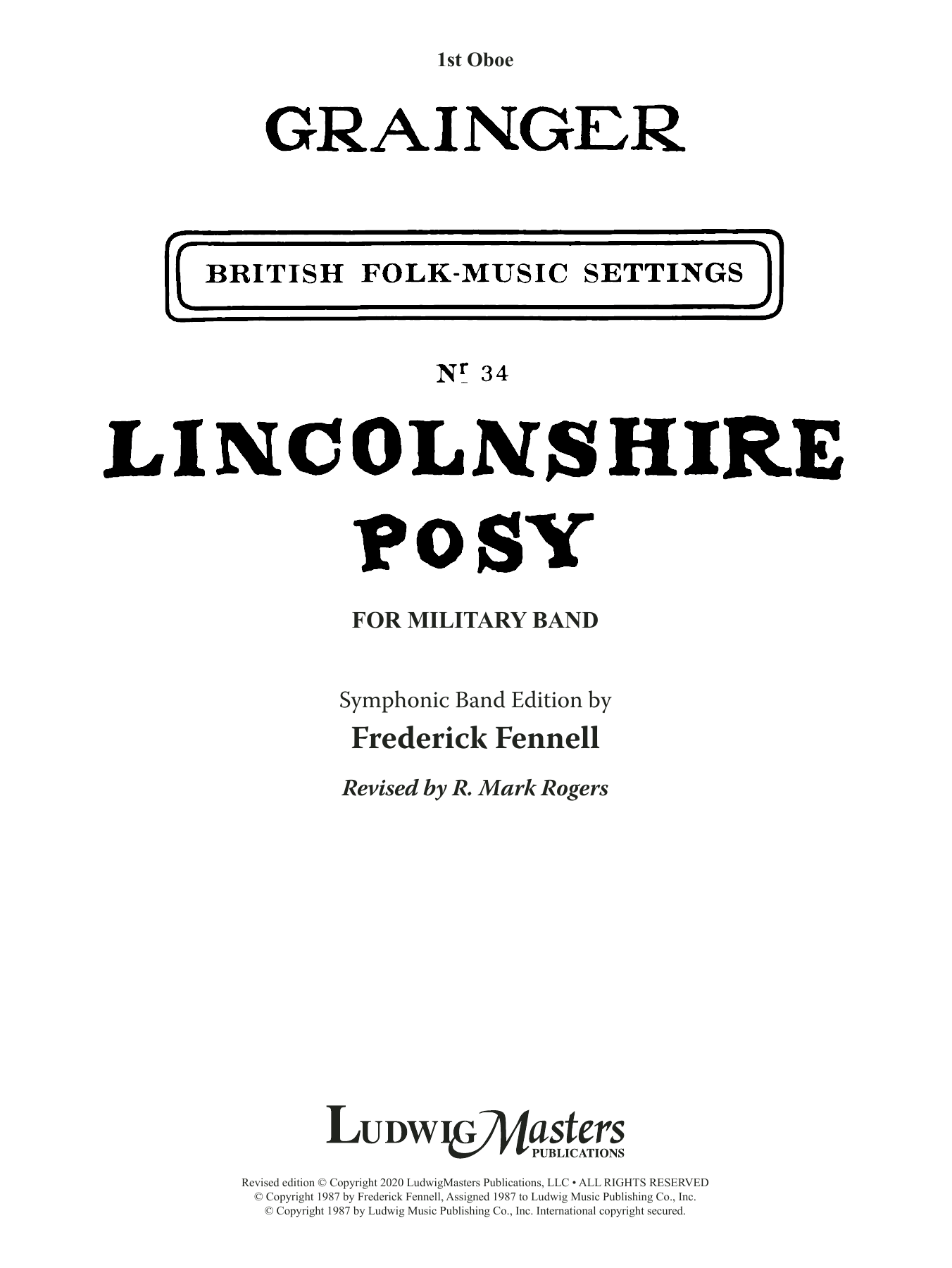 Lincolnshire Posy – 2020 Edition – Oboe 1 Lincolnshire Posy – 2020 Edition – Oboe 1