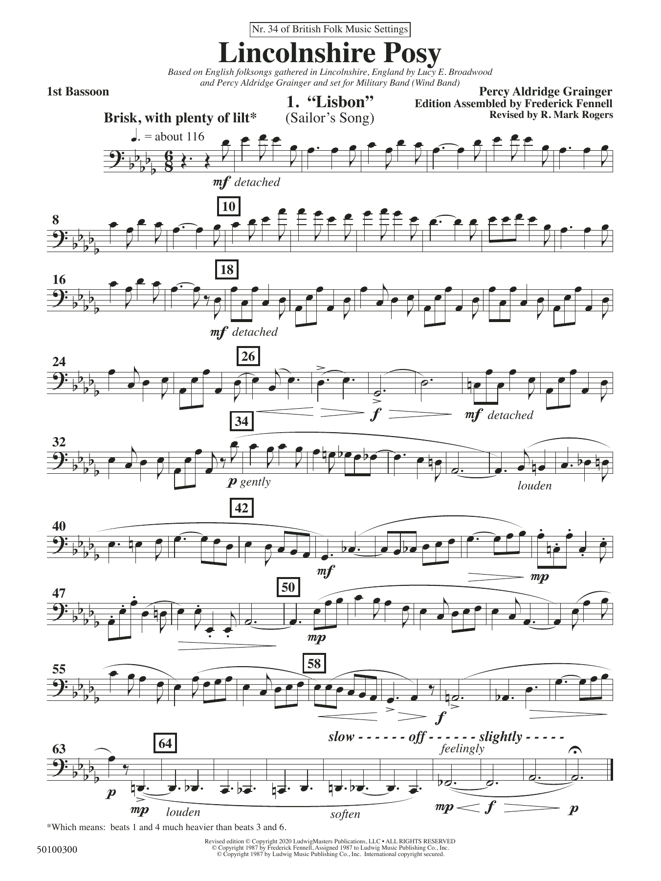 Lincolnshire Posy – 2020 Edition – Bassoon 1 Lincolnshire Posy – 2020 Edition – Bassoon 1