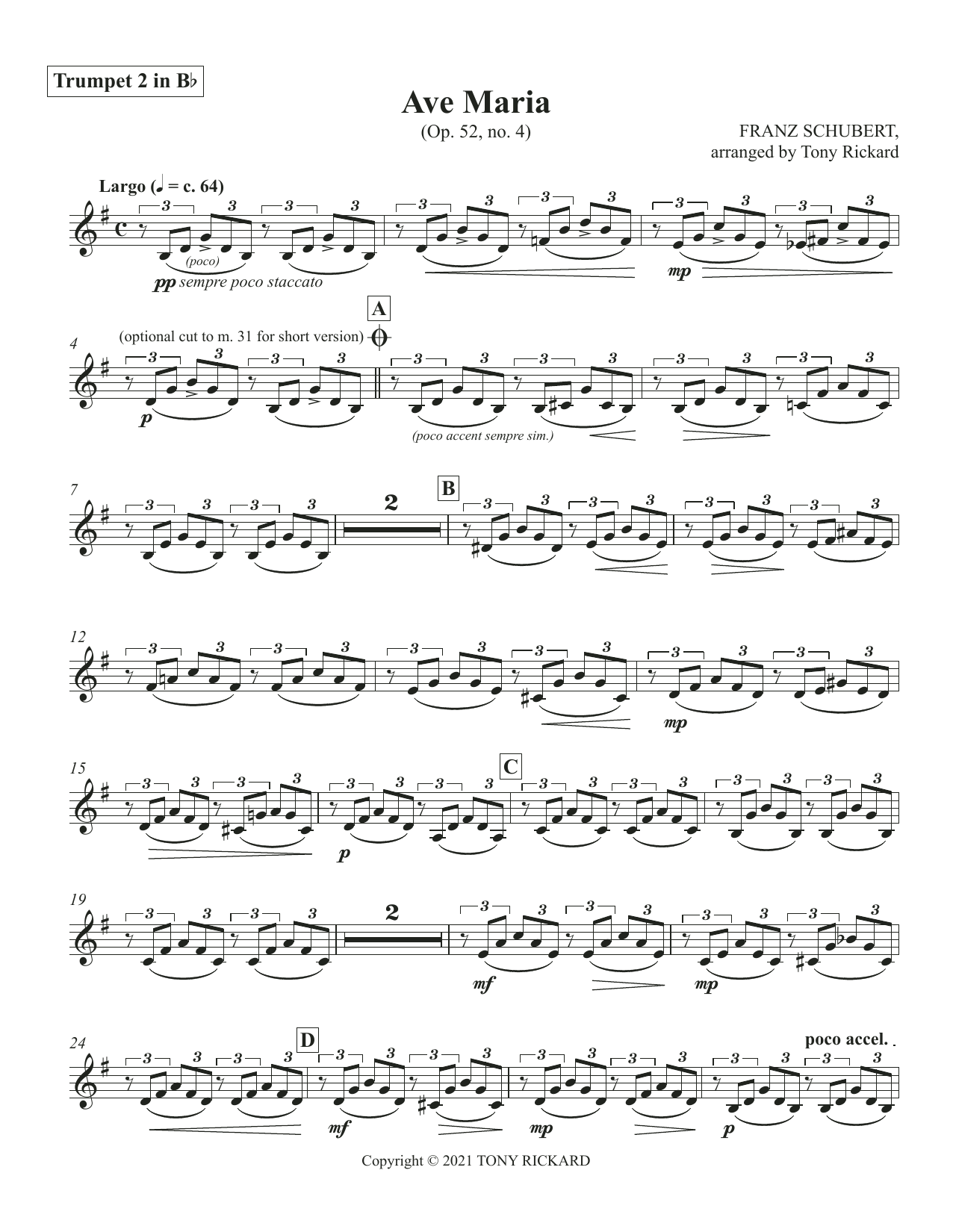 Ave Maria – Bb Trumpet 2 Ave Maria – Bb Trumpet 2
