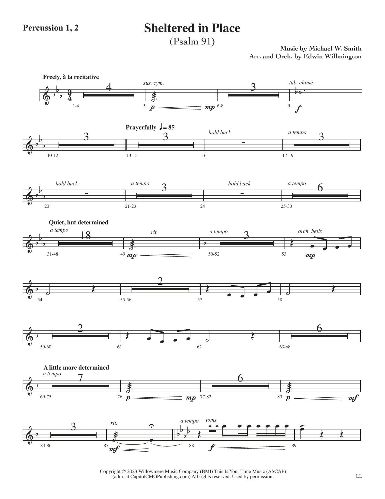 Sheltered in Place (arr. Edwin M. Willmington) – Percussion 1 & 2 Sheltered in Place (arr. Edwin M. Willmington) – Percussion 1 & 2