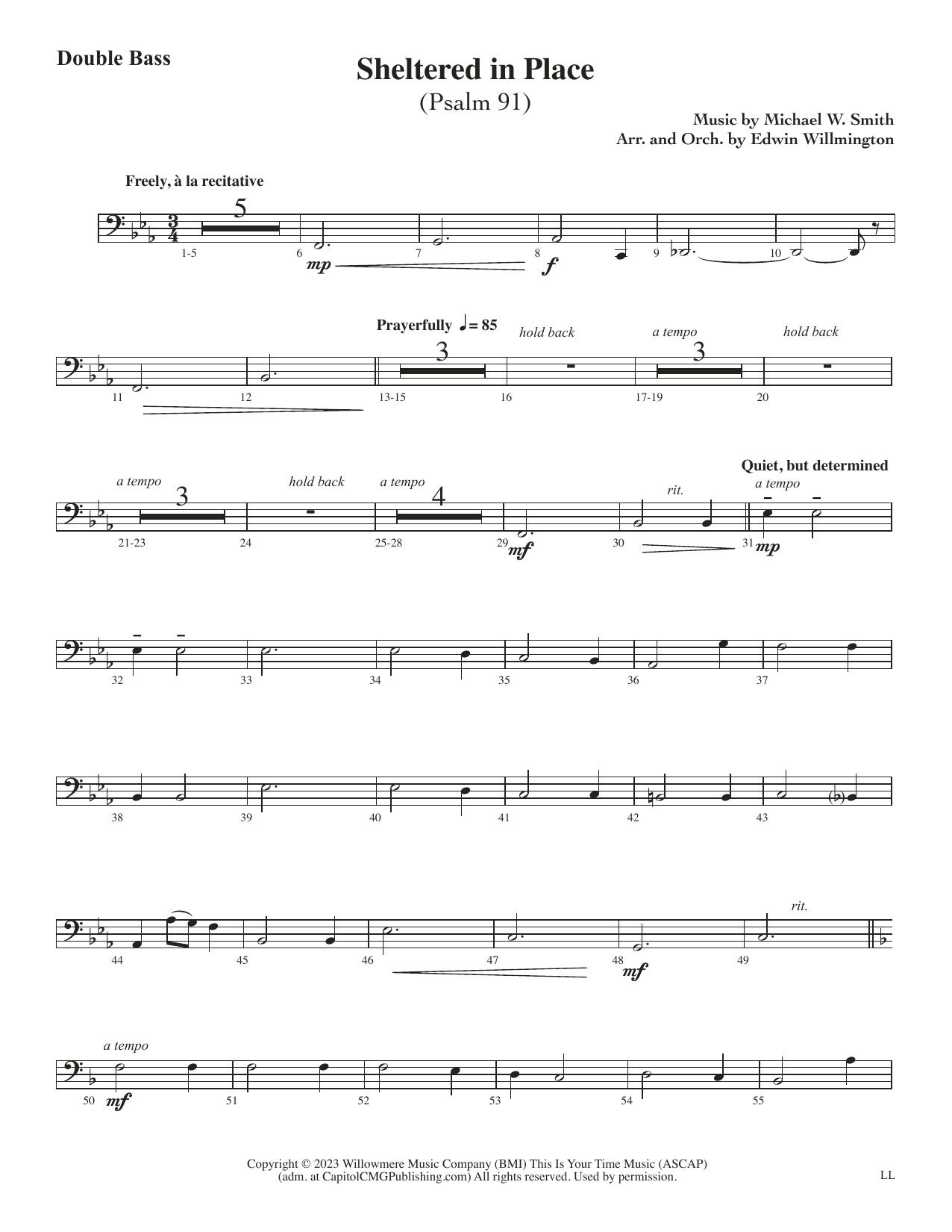 Sheltered in Place (arr. Edwin M. Willmington) – Double Bass Sheltered in Place (arr. Edwin M. Willmington) – Double Bass
