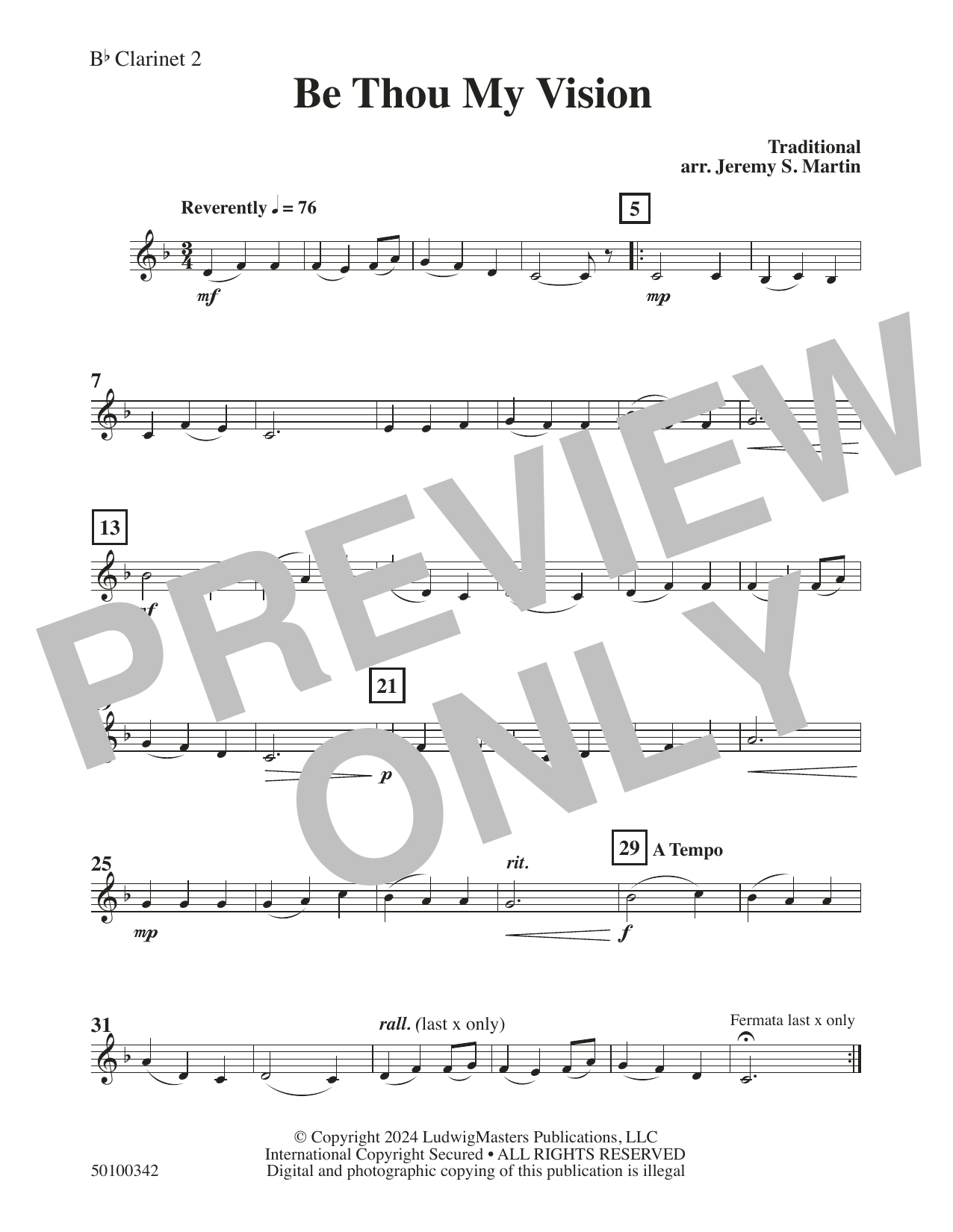 Be Thou My Vision – Clarinet 2 Be Thou My Vision – Clarinet 2