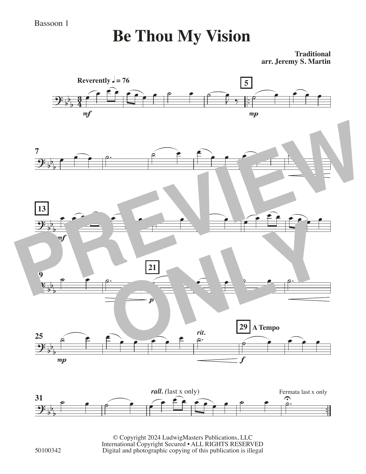 Be Thou My Vision – Bassoon 1 Be Thou My Vision – Bassoon 1