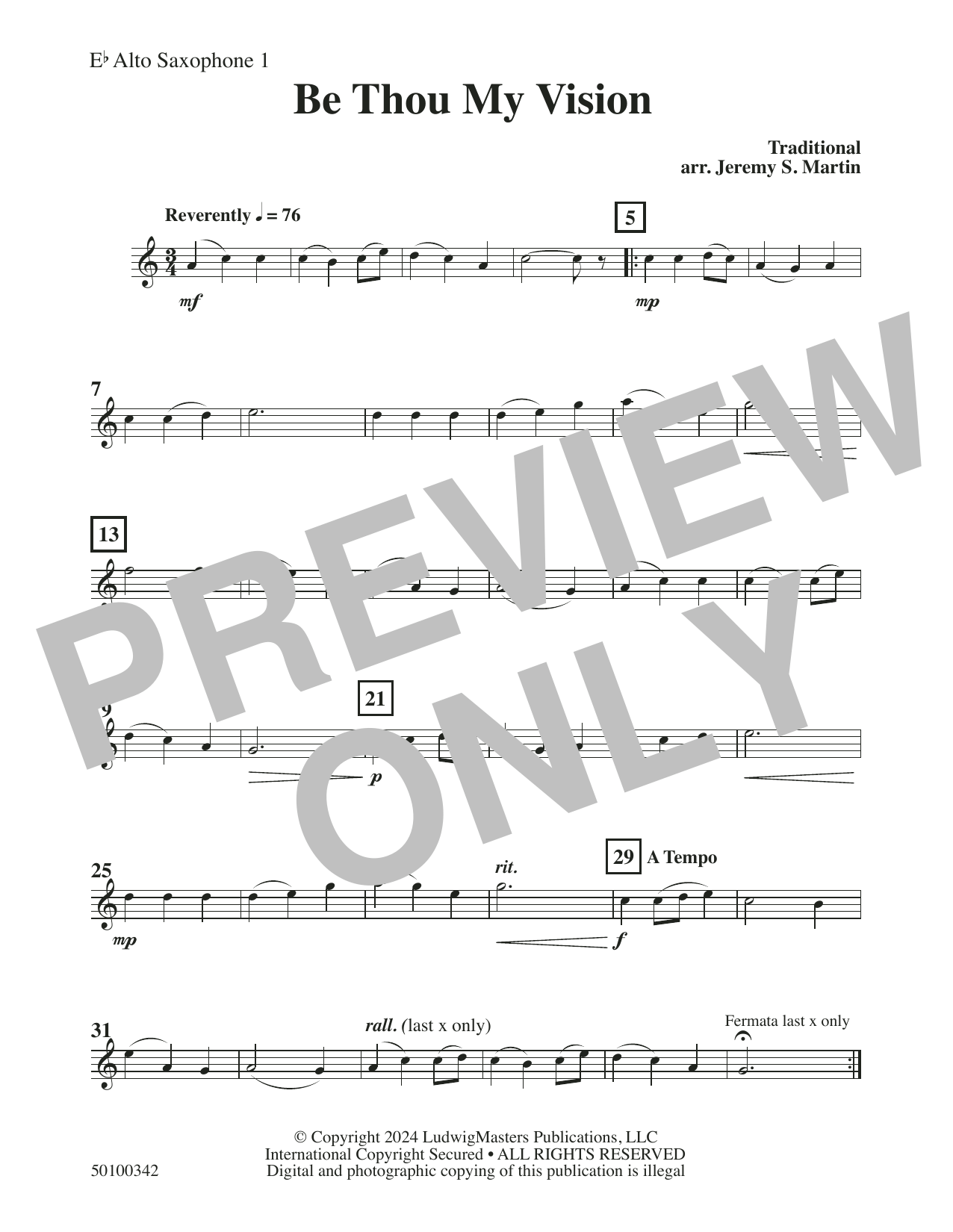 Be Thou My Vision – Alto Sax 1 Be Thou My Vision – Alto Sax 1