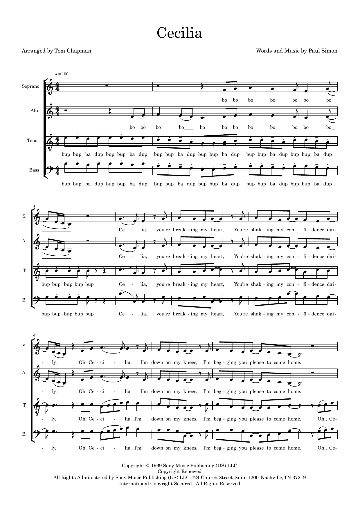 Cecilia (arr. Tom Chapman) Cecilia (arr. Tom Chapman)