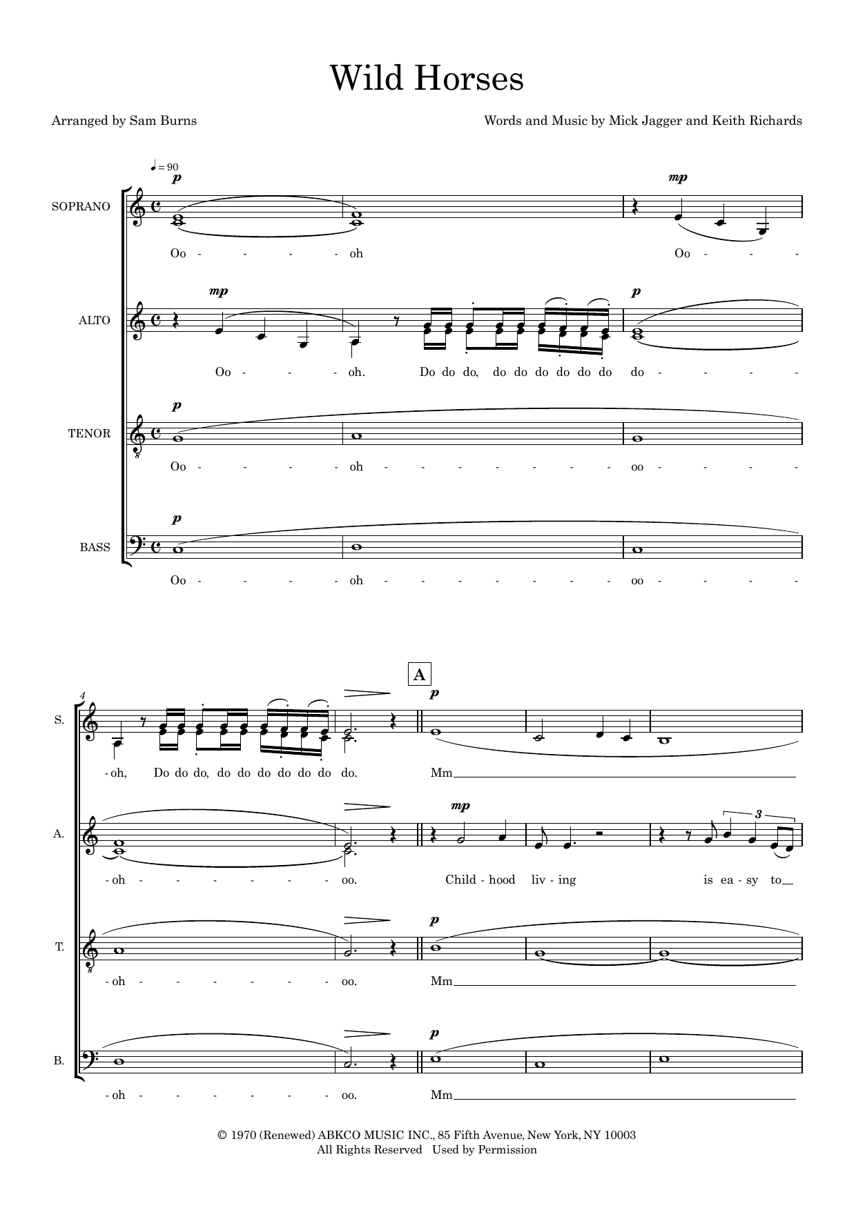 Wild Horses (arr. Sam Burns) Wild Horses (arr. Sam Burns)