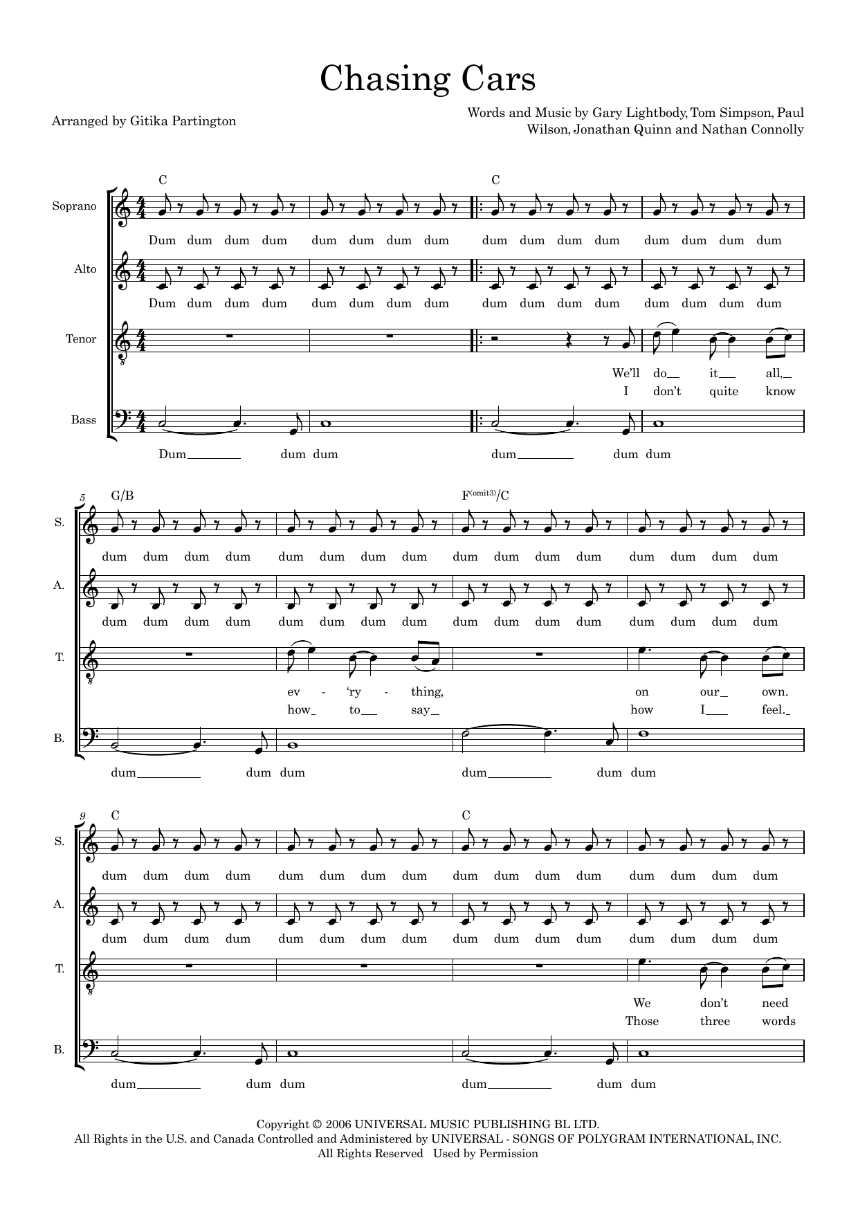 Chasing Cars (arr. Gitika Partington) Chasing Cars (arr. Gitika Partington)
