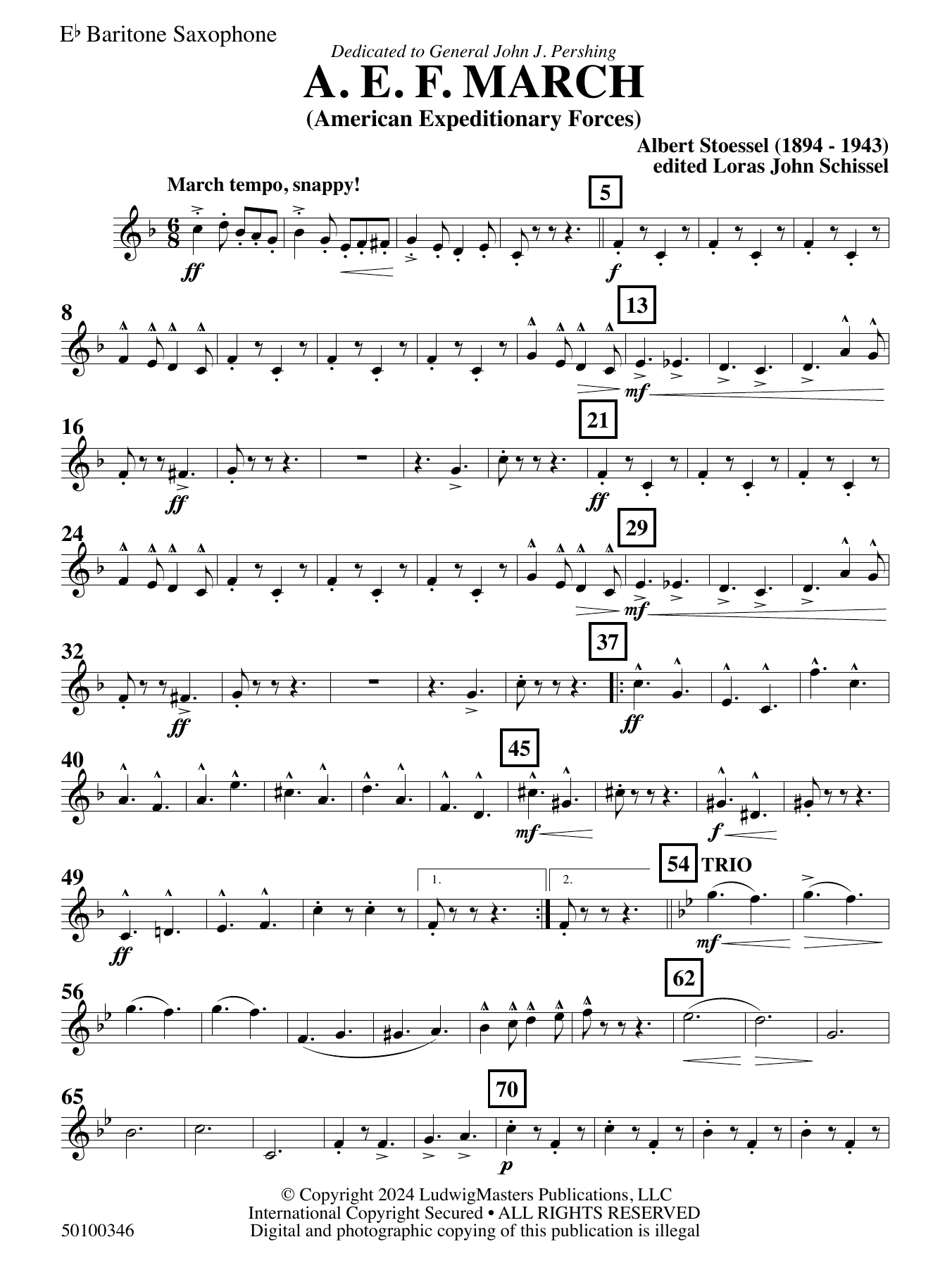 AEF March (arr. Loras John Schissel) – Baritone Saxophone AEF March (arr. Loras John Schissel) – Baritone Saxophone