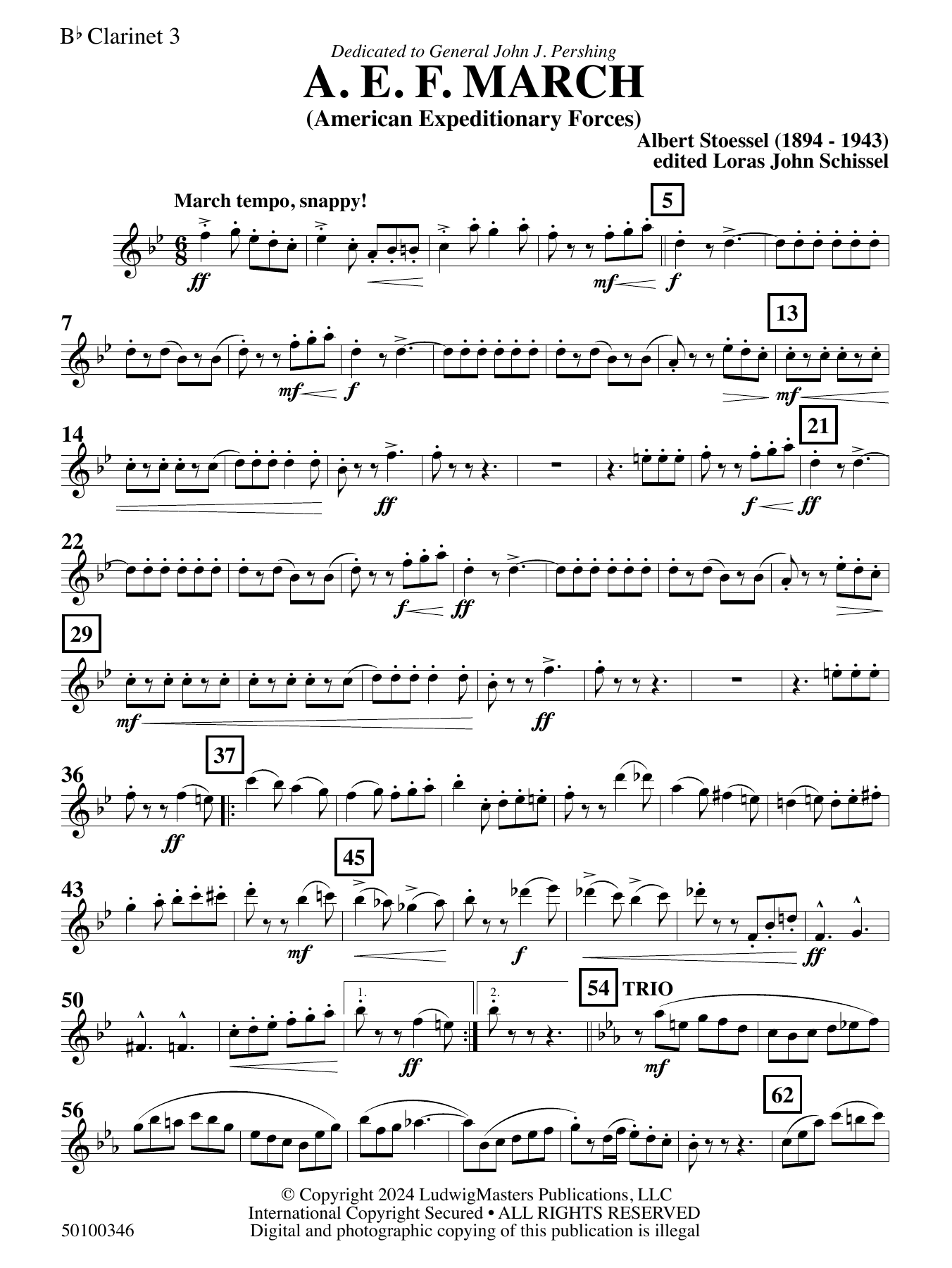 AEF March (arr. Loras John Schissel) – Clarinet 3 AEF March (arr. Loras John Schissel) – Clarinet 3