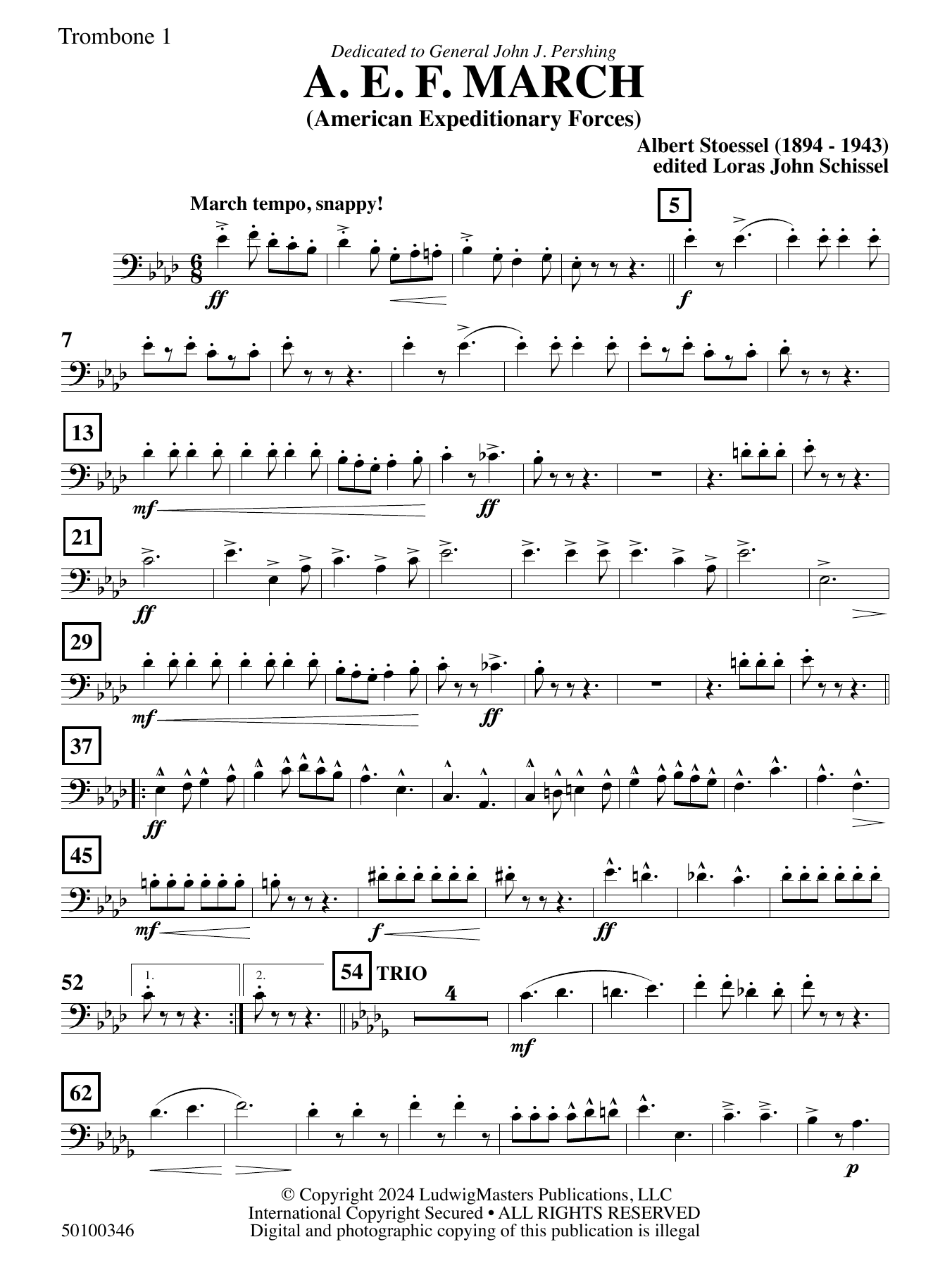 AEF March (arr. Loras John Schissel) – Trombone 1 AEF March (arr. Loras John Schissel) – Trombone 1