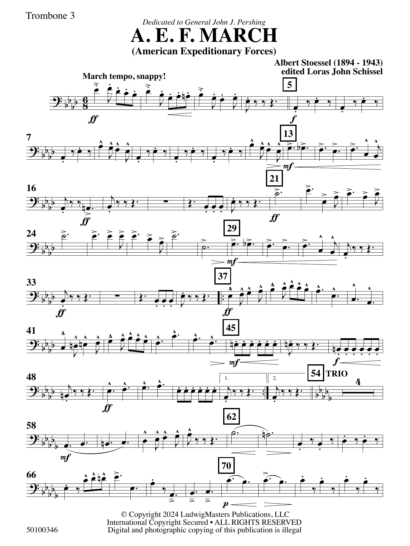 AEF March (arr. Loras John Schissel) – Trombone 3 AEF March (arr. Loras John Schissel) – Trombone 3