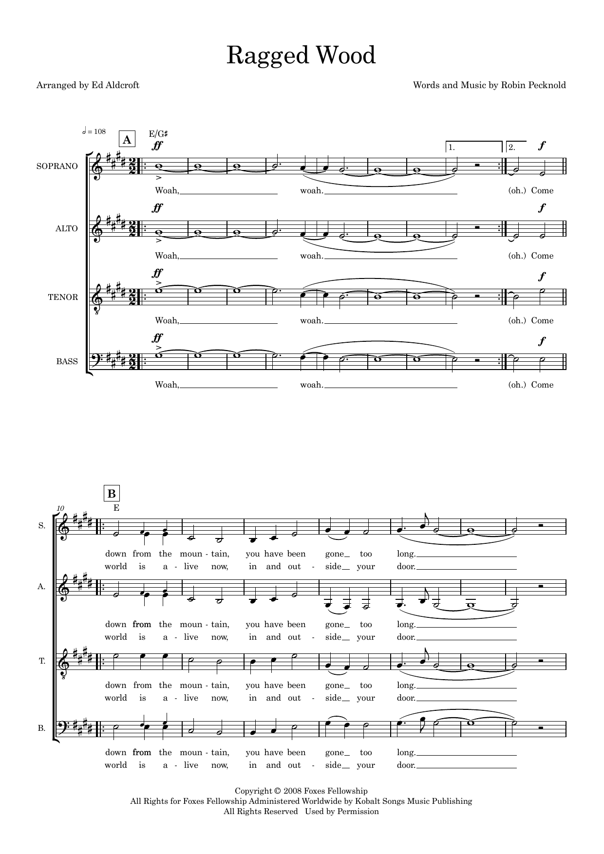 Ragged Wood (arr. Ed Aldcroft) Ragged Wood (arr. Ed Aldcroft)