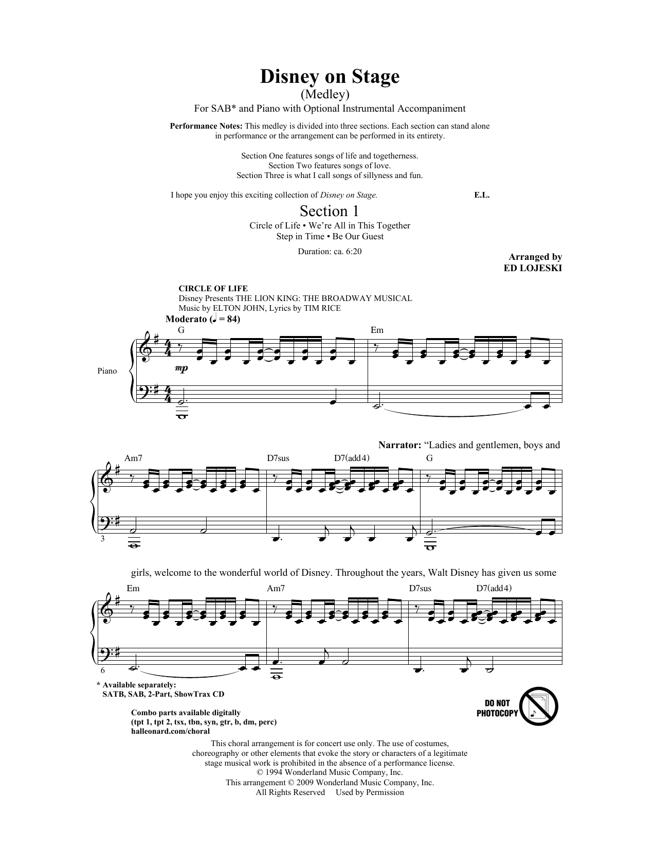 Disney On Stage (Medley) Disney On Stage (Medley)