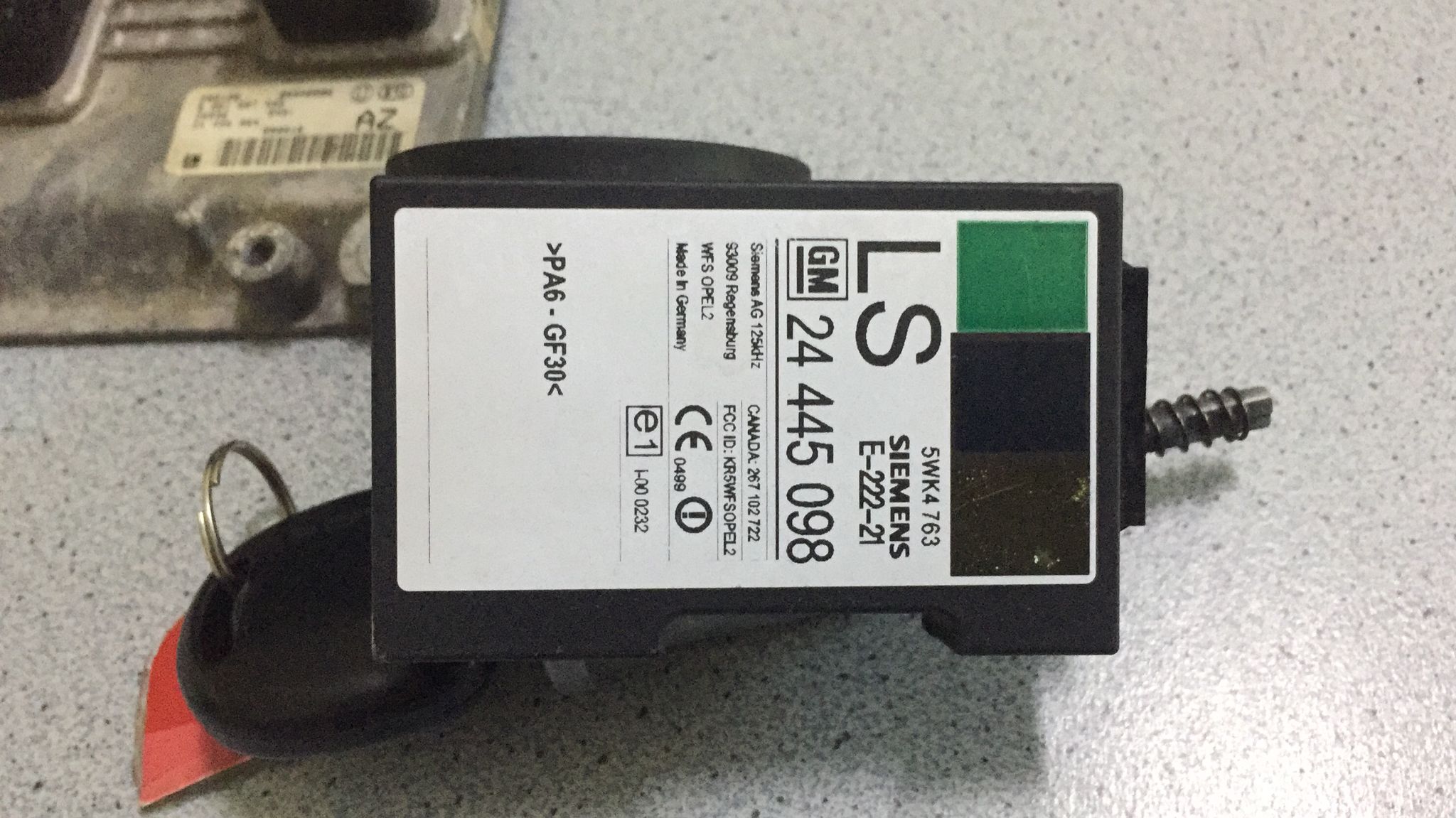 Kit calculator pornire Opel Agila 1.0 ECU ,0261207422