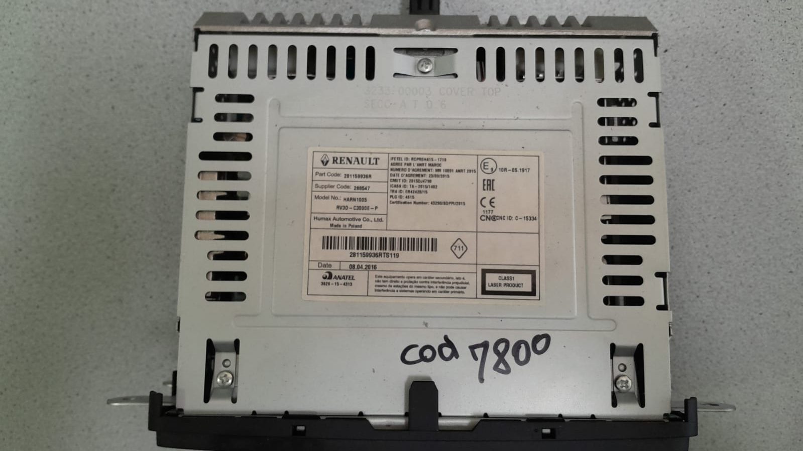 Radio CD cu USB, AUX si Mp3 cod 281159936R pentru Dacia Logan 2016