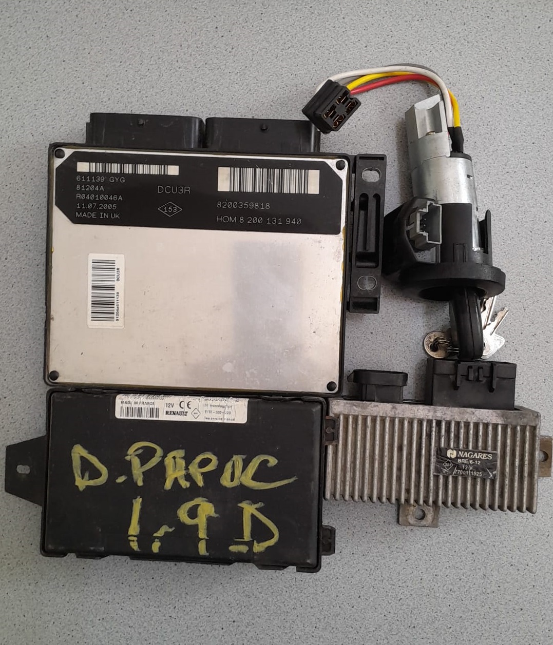 Kit pornire Dacia Papuc,4×4,1.9 diesel,cod 8200359818,8200260245A (cu contact)